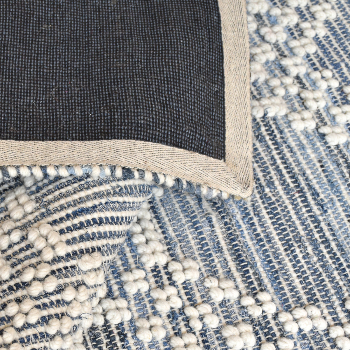 NASHVILLE RUG - BLUE/NATURAL WHITE - WOOL/DENIM