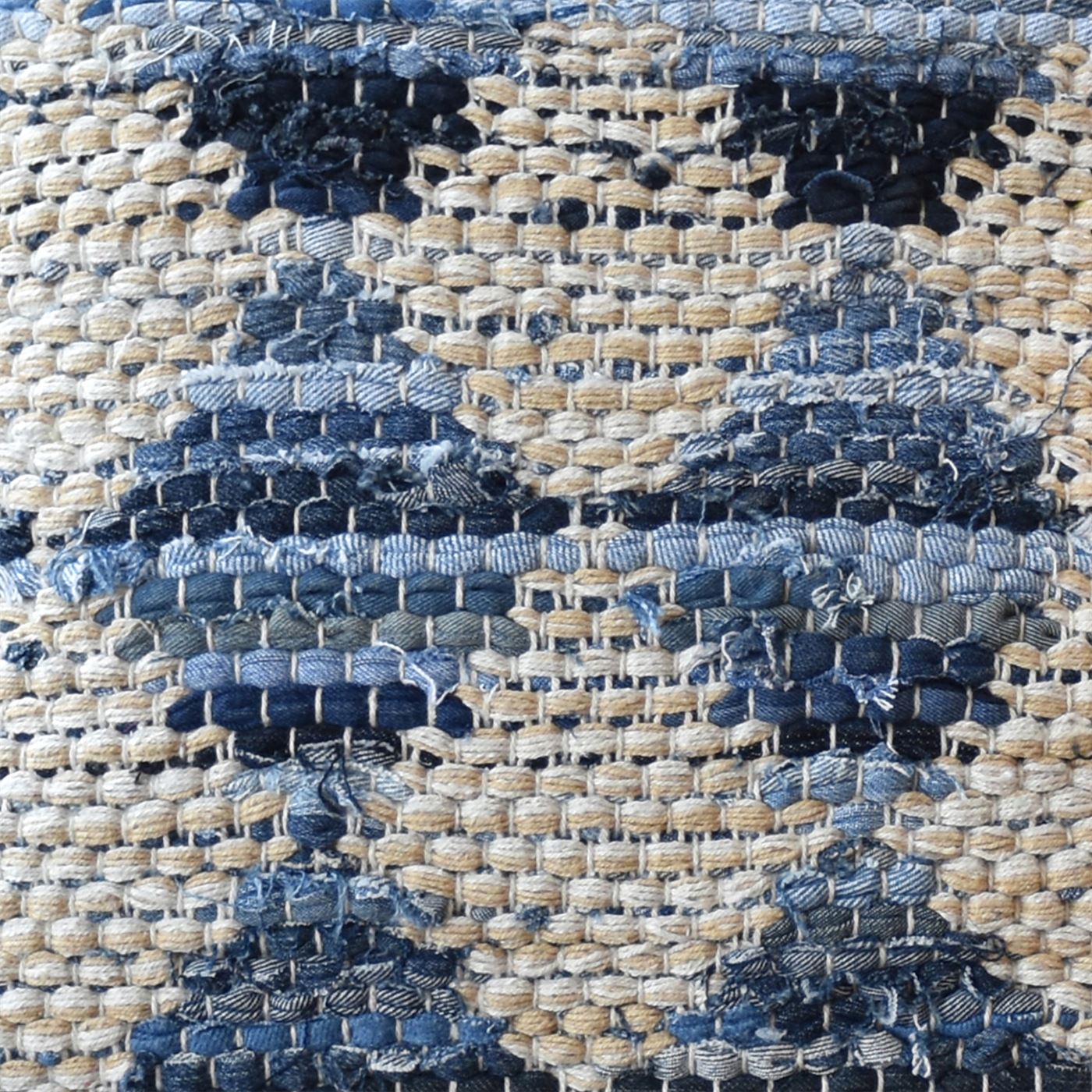 Ocala Pillow, Cotton, Denim, Blue, Natural, Pitloom, Flat Weave