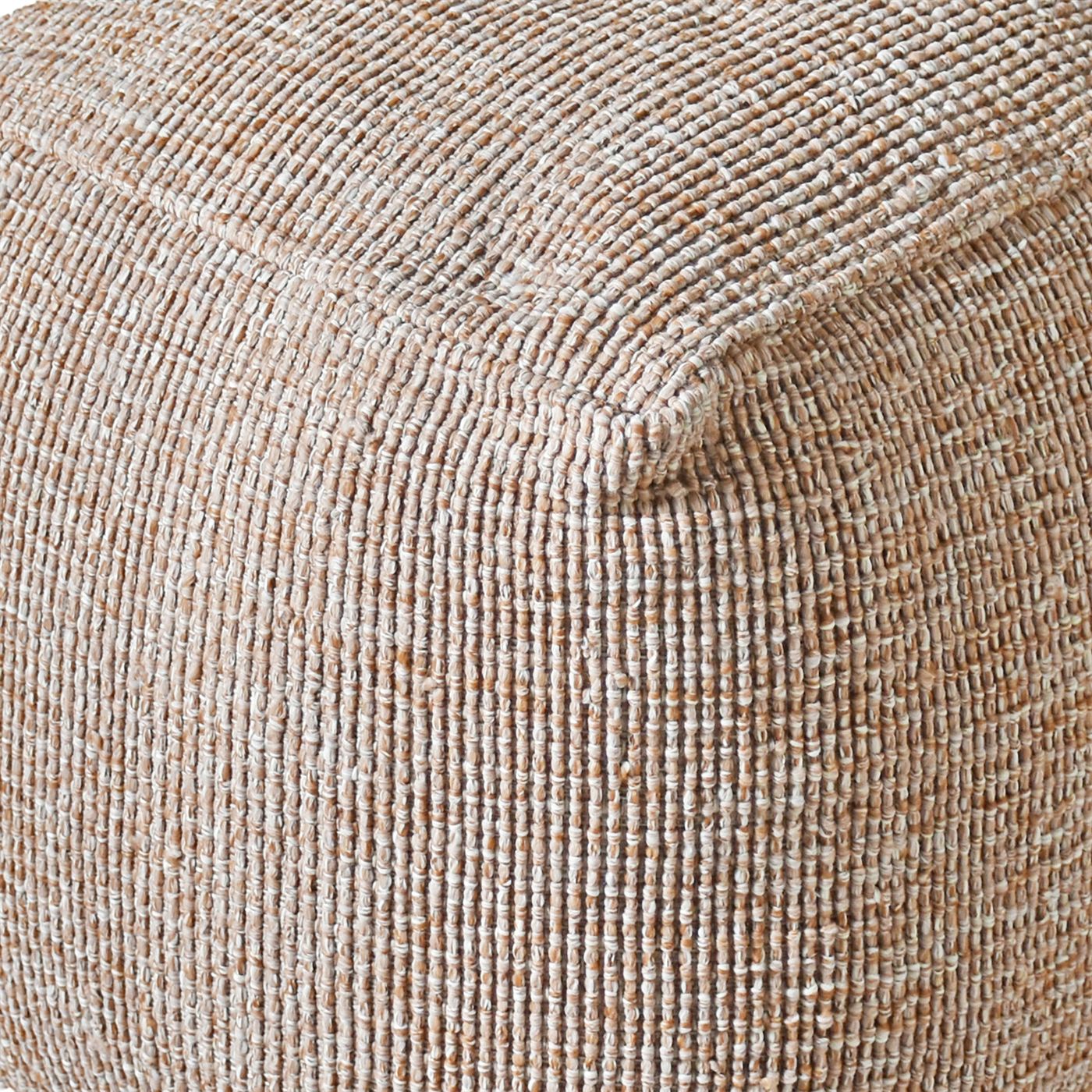 Ohrid Pouf, Polypropylene, Lt. Brown, Hand woven, All Loop