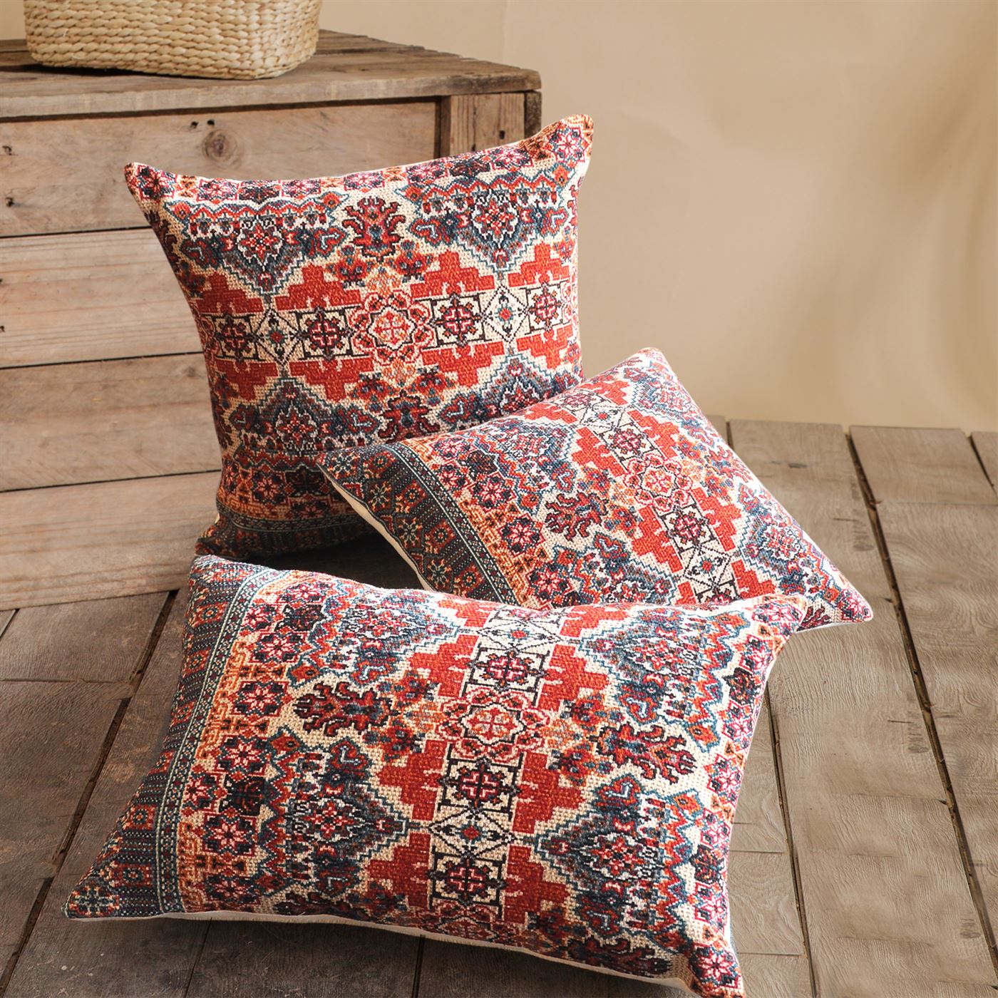 Orten Pillow, Cotton, Printed, Multi, Pitloom, Flat Weave