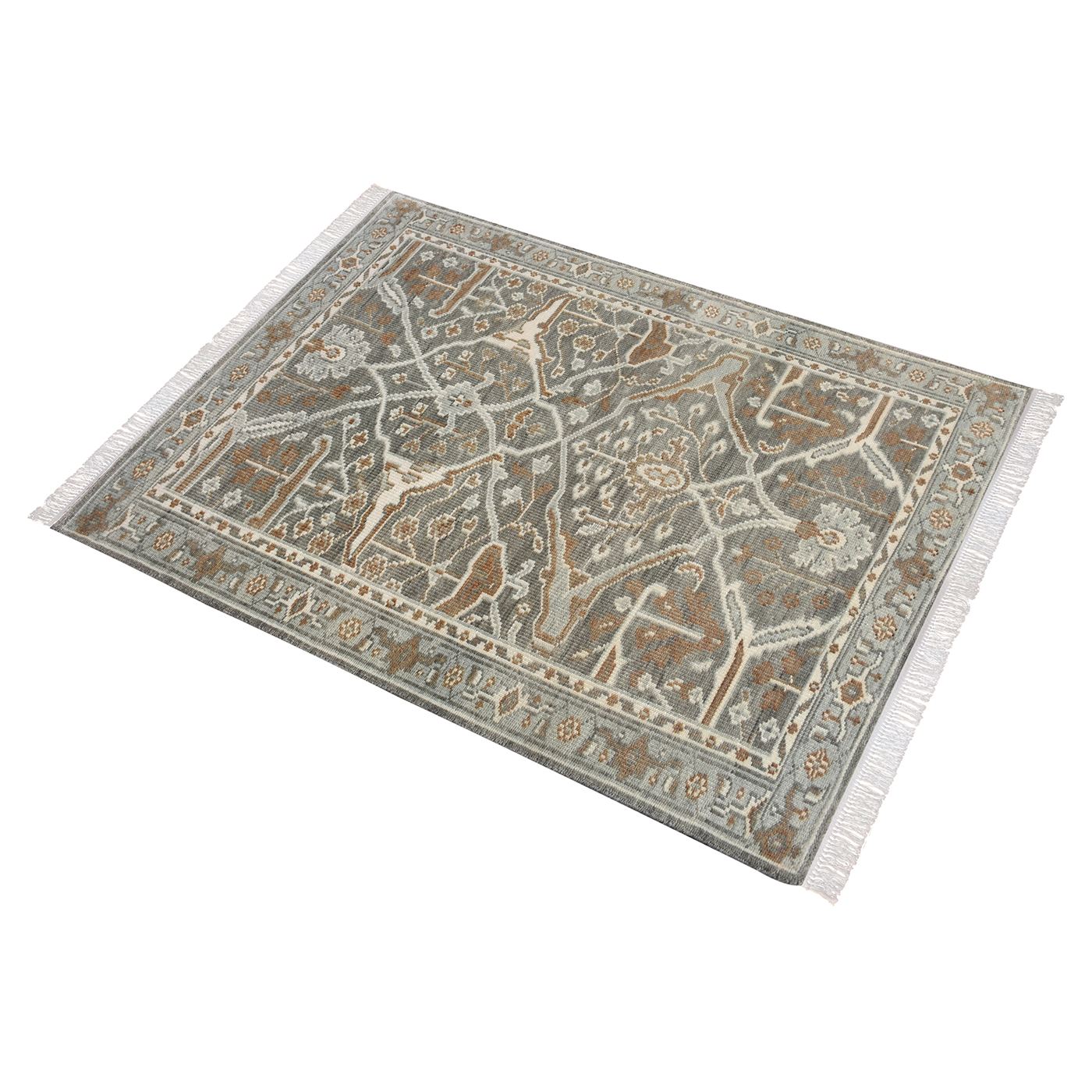 Area Rug, Bedroom Rug, Living Room Rug, Living Area Rug, Indian Rug, Office Carpet, Office Rug, Shop Rug Online, Wool, Light Green, Hand knotted, All Cut, Boho-Chic