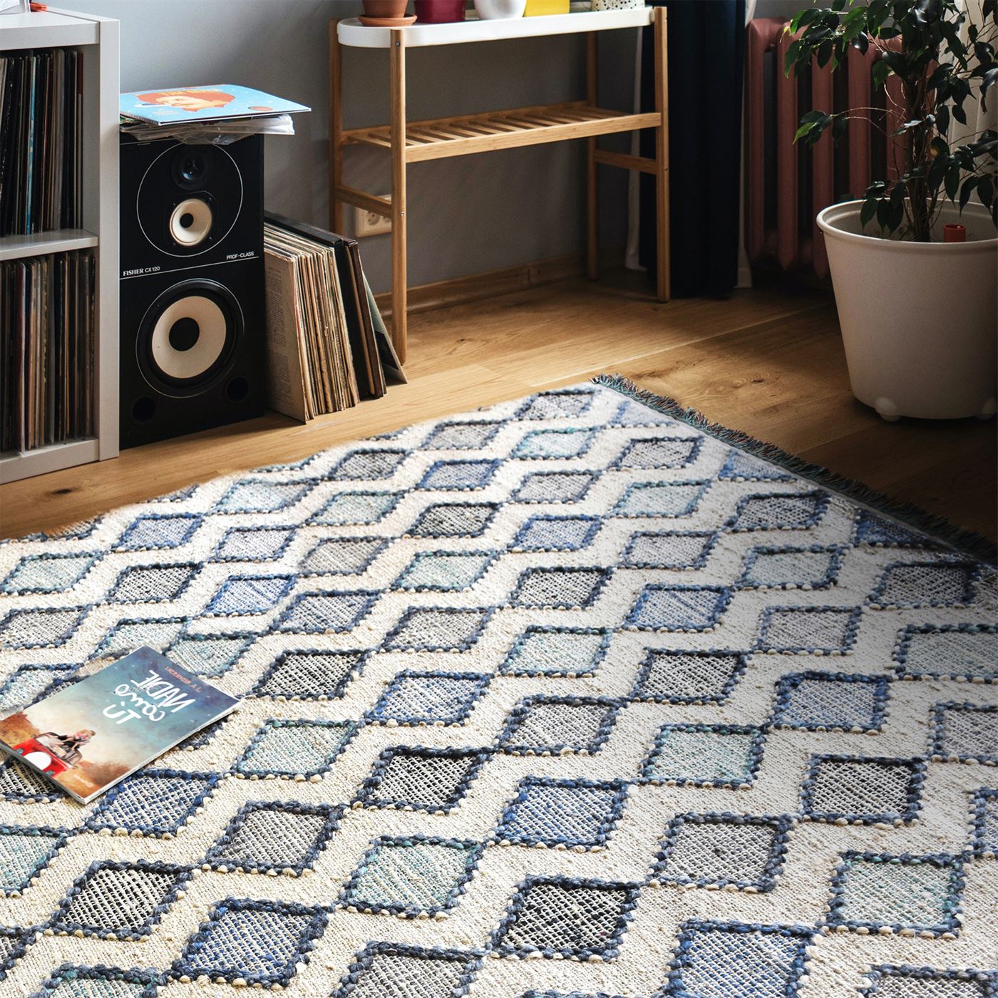 Area Rug, Bedroom Rug, Living Room Rug, Living Area Rug, Indian Rug, Office Carpet, Office Rug, Shop Rug Online, Hemp, Pet, Beige, Grey, Blue, , Geometrical