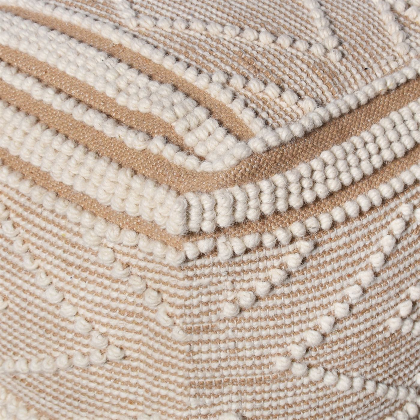 Pennine Pouf, Wool, Cotton, Natural White, Beige, Pitloom, All Loop