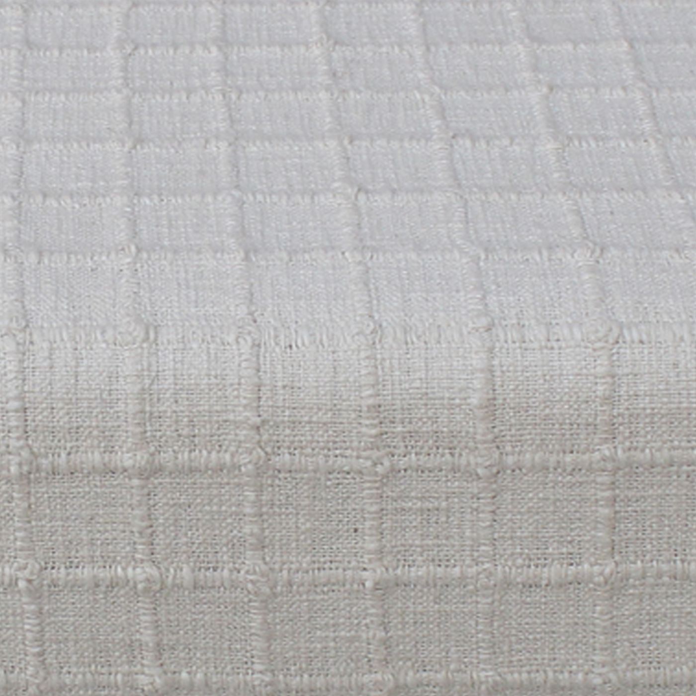 Perret Bench, Polyester, Cotton, Natural White, Hand woven, Flat Weave