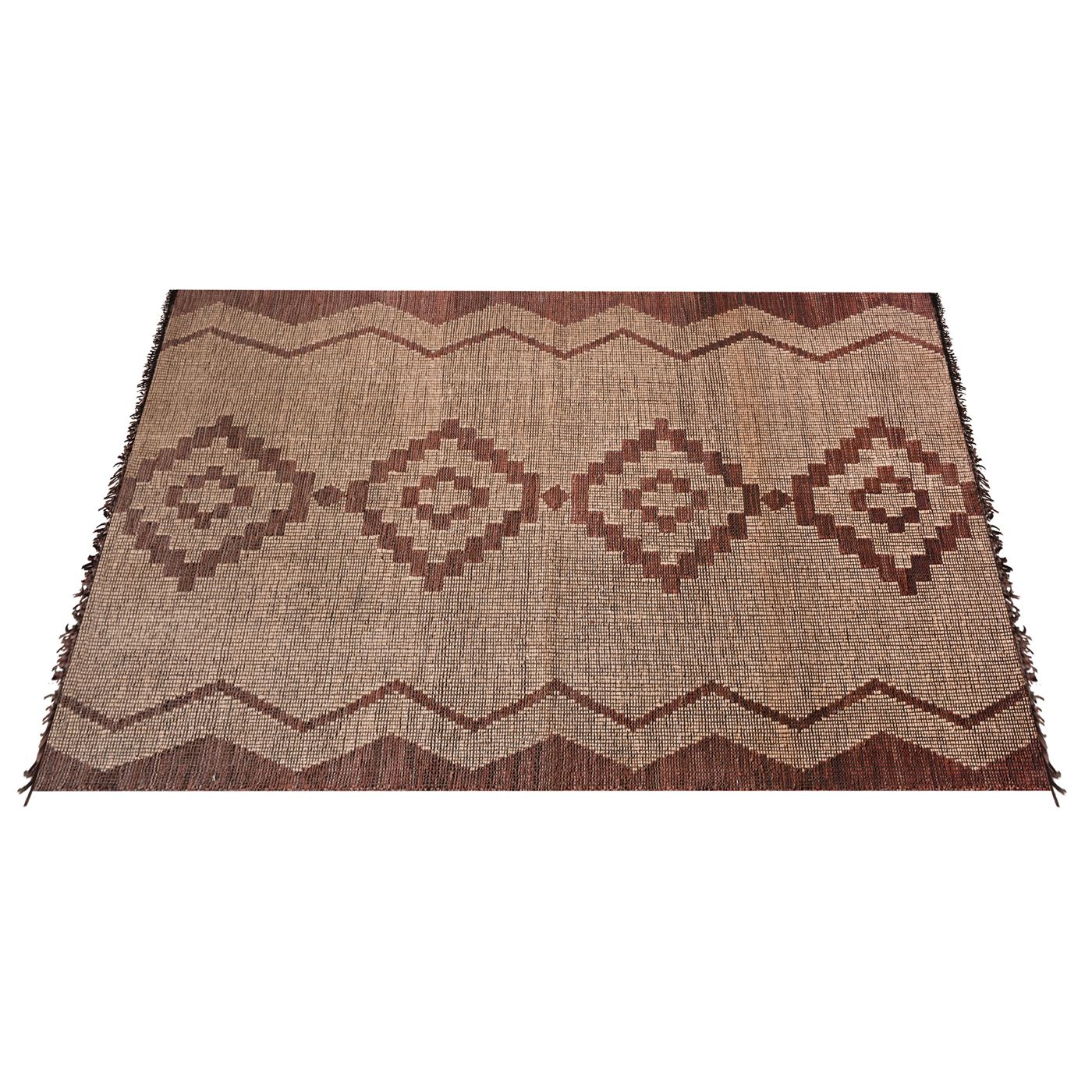 Area Rug, Bedroom Rug, Living Room Rug, Living Area Rug, Indian Rug, Office Carpet, Office Rug, Shop Rug Online, Jute, Leather, Natural, Brown, Punja, Flat Weave, geometric