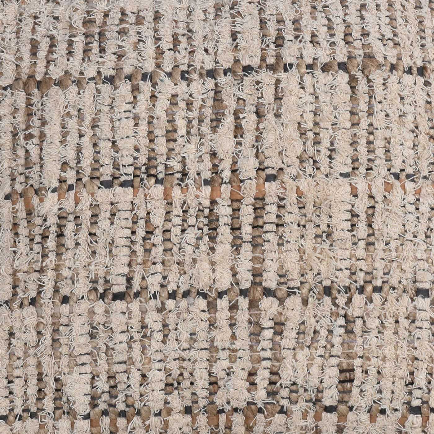 Pokrov Cushion, Cotton Salvage, Jute, Rag, Natural, Natural White, Pitloom, Flat Weave