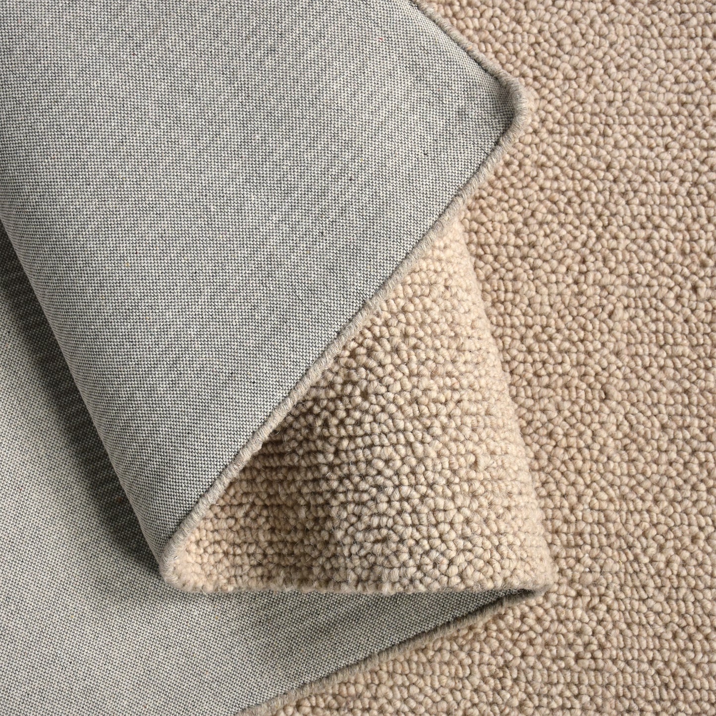 POPCORN WEAVE SOLID RUG - WOOL - LIGHT BEIGE