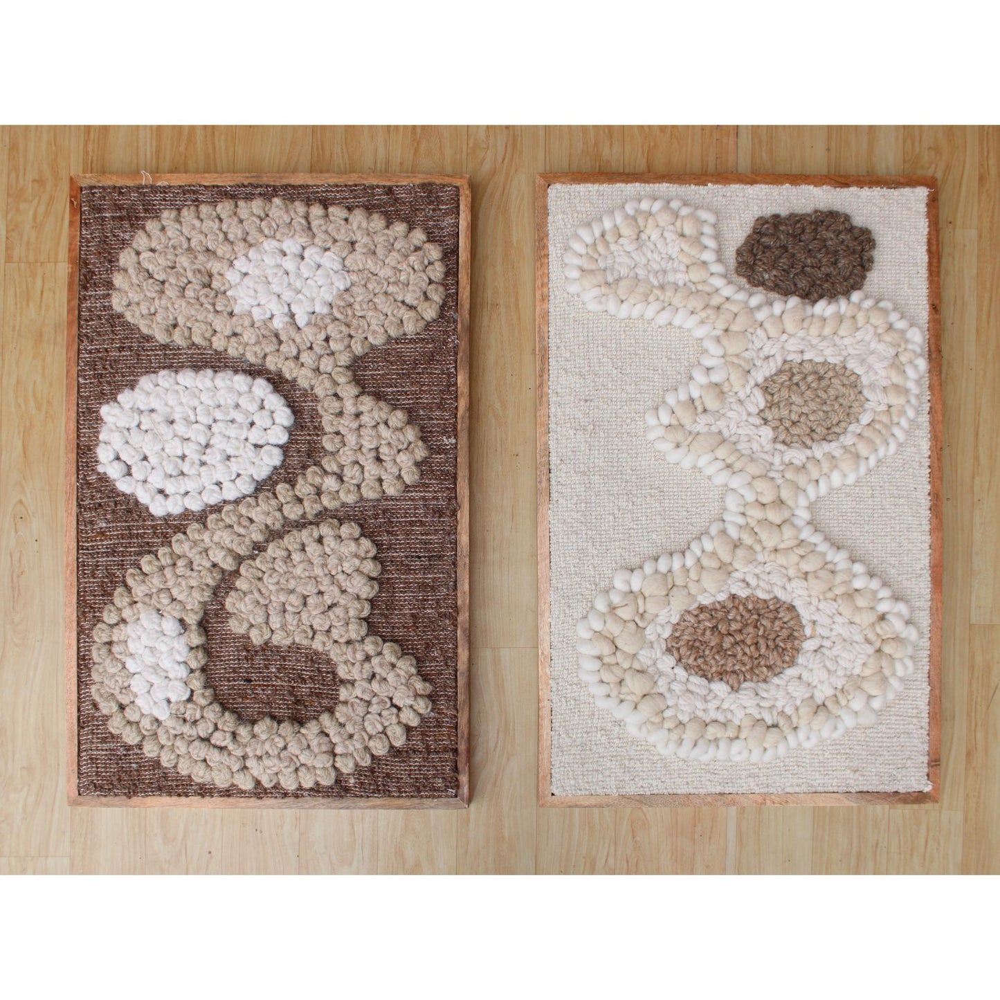 PHELIM WALL ART AND PALLOMA WALL ART - BROWN/BEIGE/IVORY - HANDMADE - WOOL MDF