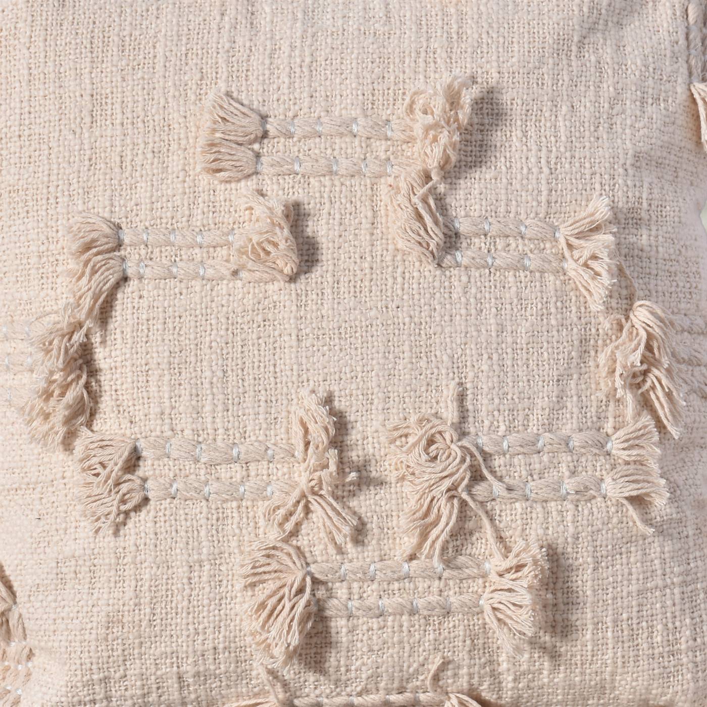 Reka Cushion, 45x45 cm, Natural White, Cotton, Hand Made, Hm Stitching, Flat Weave