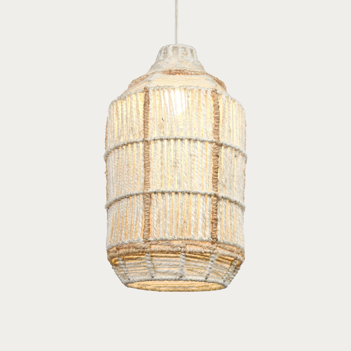 RINCO LAMP - IVORY/NATURAL - HAND MADE - JUTE