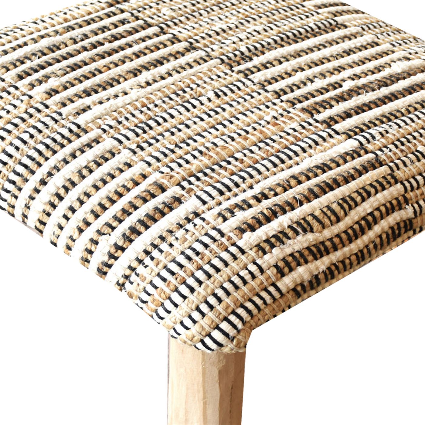 Rodeo Foot Stool, Hemp, Recycled Cotton, Natural White, Natural, Pitloom, Flat Weave