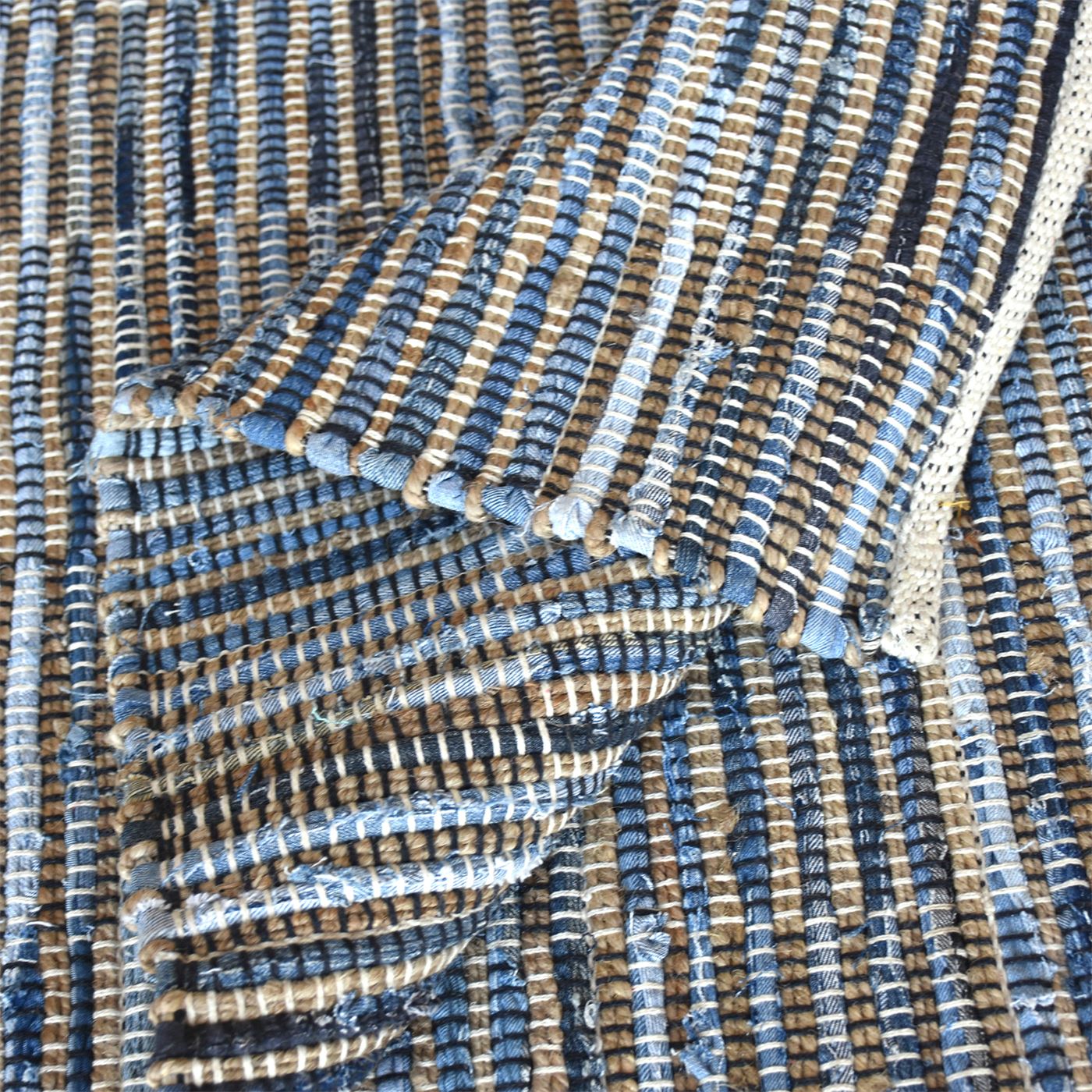 Area Rug, Bedroom Rug, Living Room Rug, Living Area Rug, Indian Rug, Office Carpet, Office Rug, Shop Rug Online, Hemp, Recycled Cotton, Blue, Natural, Pitloom, Flat Weave, Traditional