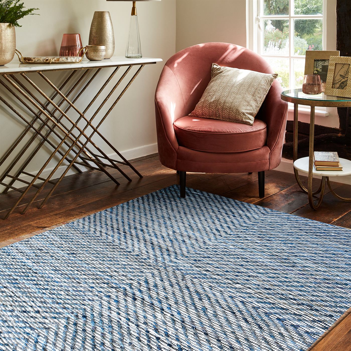 Area Rug, Bedroom Rug, Living Room Rug, Living Area Rug, Indian Rug, Office Carpet, Office Rug, Shop Rug Online, Denim, Polyester, Blue, Natural White, Pitloom, Flat Weave, Textured