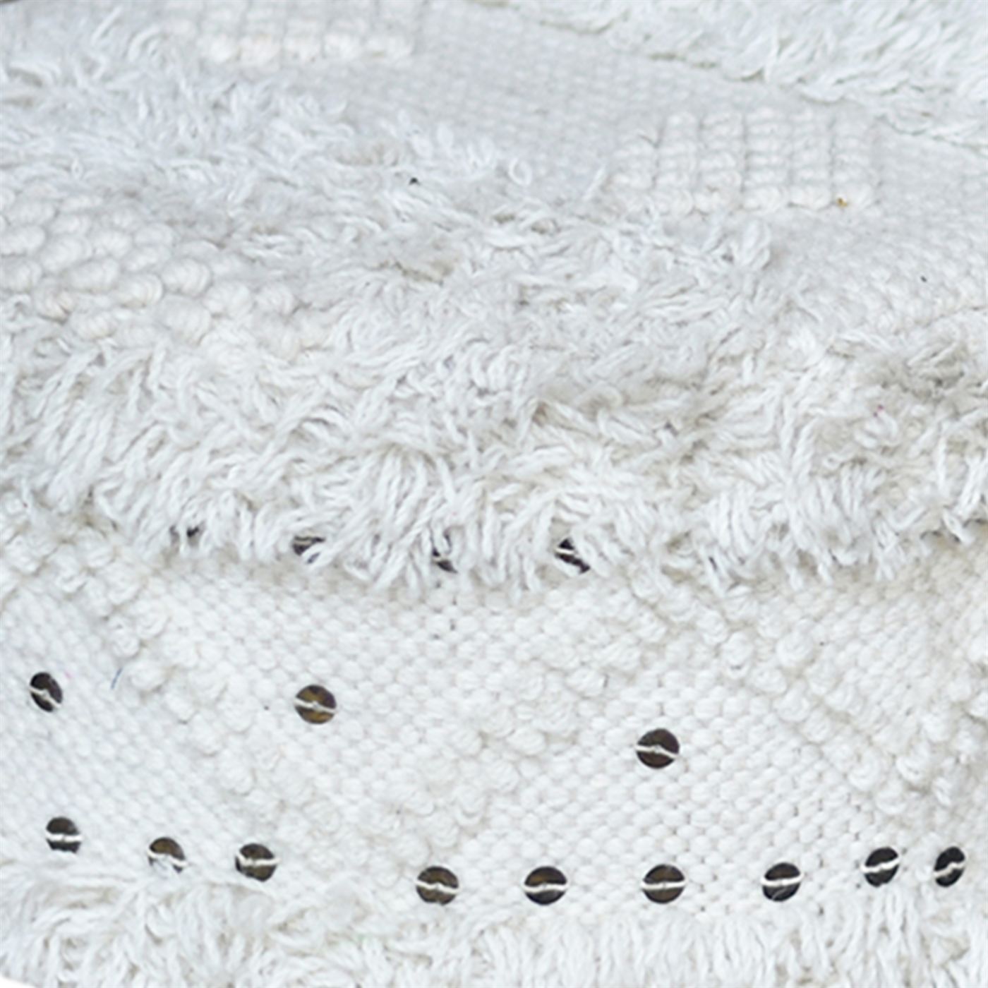 Roja Bar Stool, Wool, Metal, Natural White, Pitloom, Cut And Loop