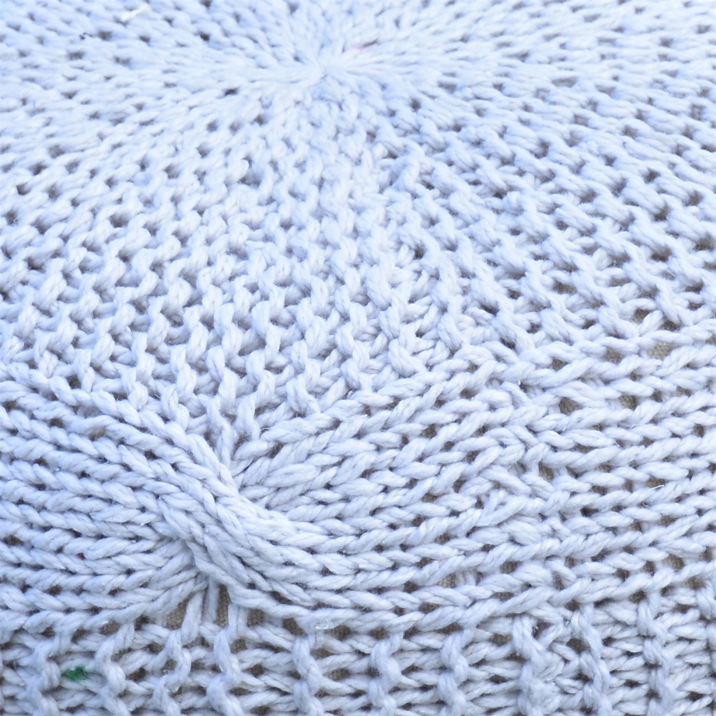 Romagna Pouf, Pet, Natural White, Hm Knitted, Flat Weave