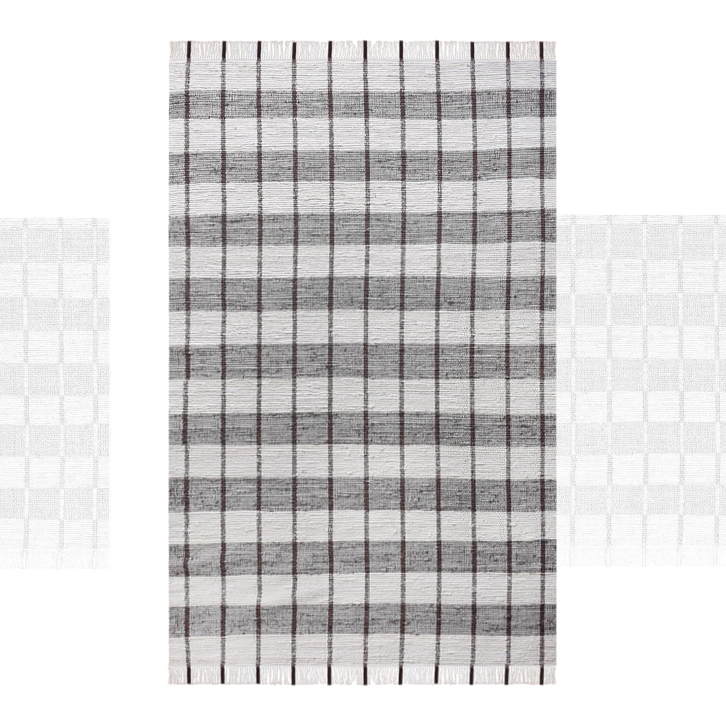 RONALDSEY RUG - IVORY/BROWN - HAND WOVEN - COTTON DENIM