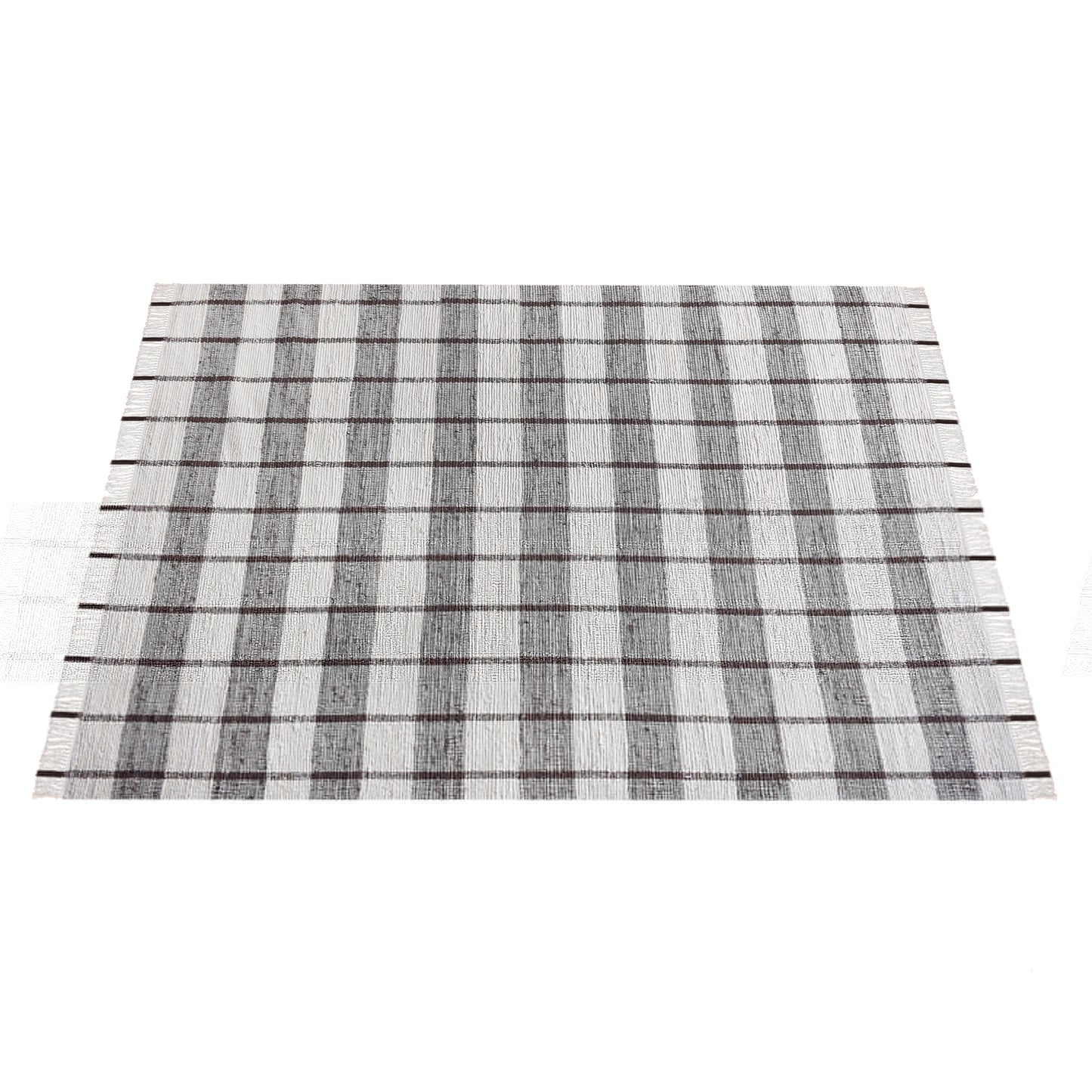 RONALDSEY RUG - IVORY/BROWN - HAND WOVEN - COTTON DENIM