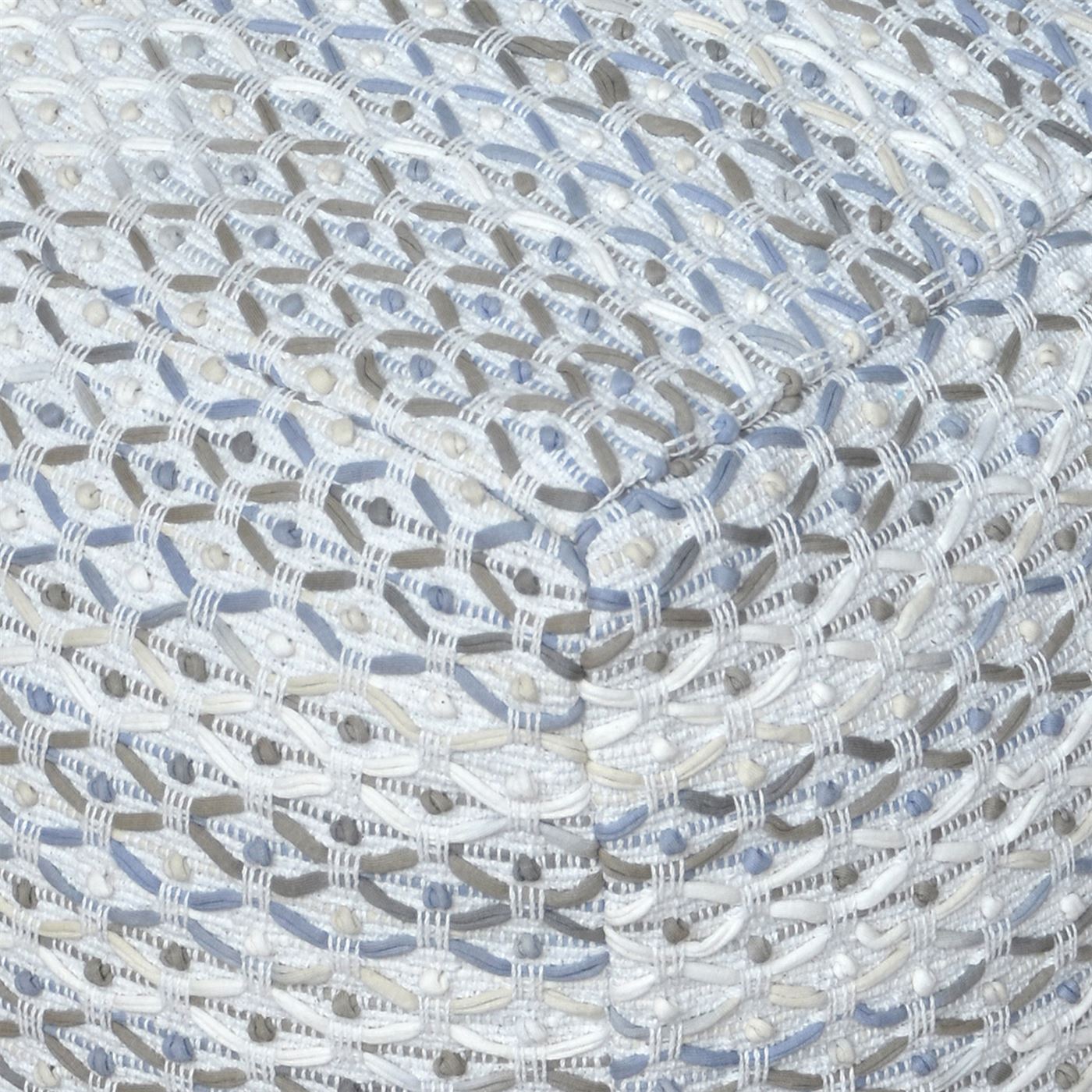 Rosita Pouf, Cotton, Natural White, Blue, Grey, Pitloom, All Loop