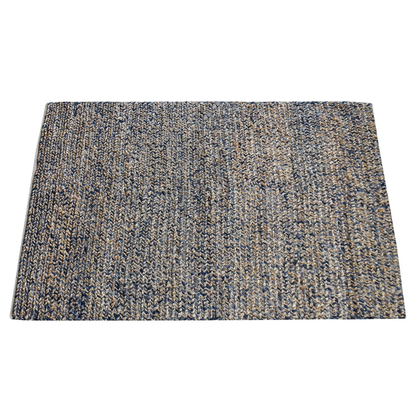 Area Rug, Bedroom Rug, Living Room Rug, Living Area Rug, Indian Rug, Office Carpet, Office Rug, Shop Rug Online, Hemp, Wool, Blue, Natural, Pitloom, Flat Weave, breded