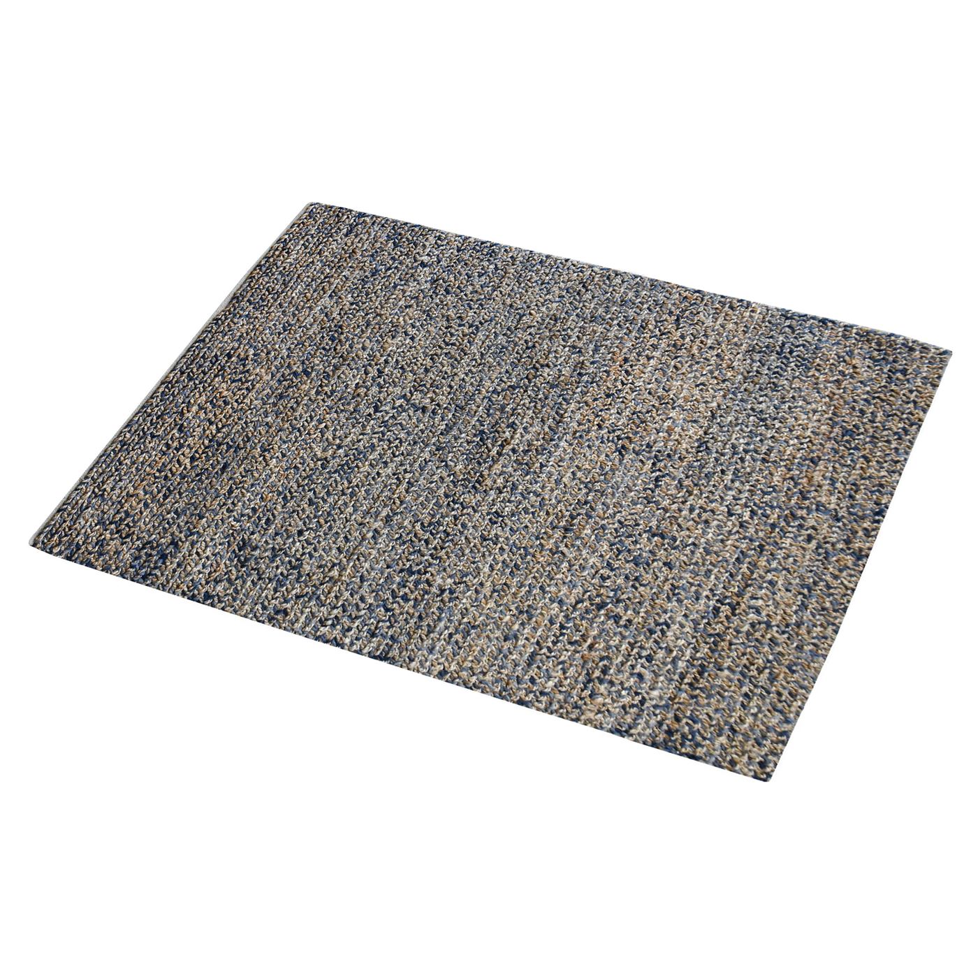 Area Rug, Bedroom Rug, Living Room Rug, Living Area Rug, Indian Rug, Office Carpet, Office Rug, Shop Rug Online, Hemp, Wool, Blue, Natural, Pitloom, Flat Weave, breded