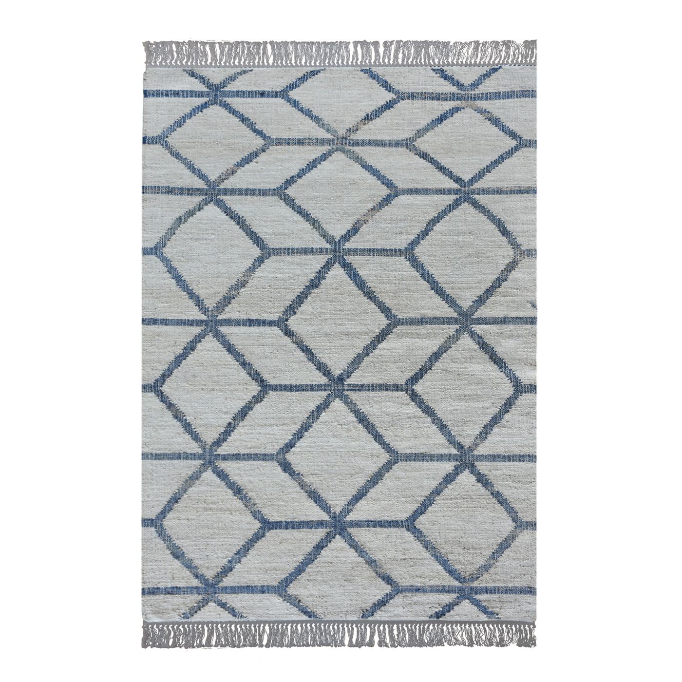 Area Rug, Bedroom Rug, Living Room Rug, Living Area Rug, Indian Rug, Office Carpet, Office Rug, Shop Rug Online, Hemp, Natural White, Blue, Punja, Flat Weave, Diamond