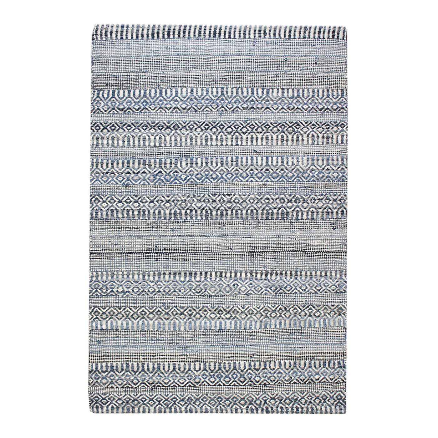 "Area Rug, Bedroom Rug, Living Room Rug, Living Area Rug, Indian Rug, Office Carpet, Office Rug, Shop Rug Online, Wool Denim , Natural White, Blue, Pitloom, Flat Weave, Geometrical"