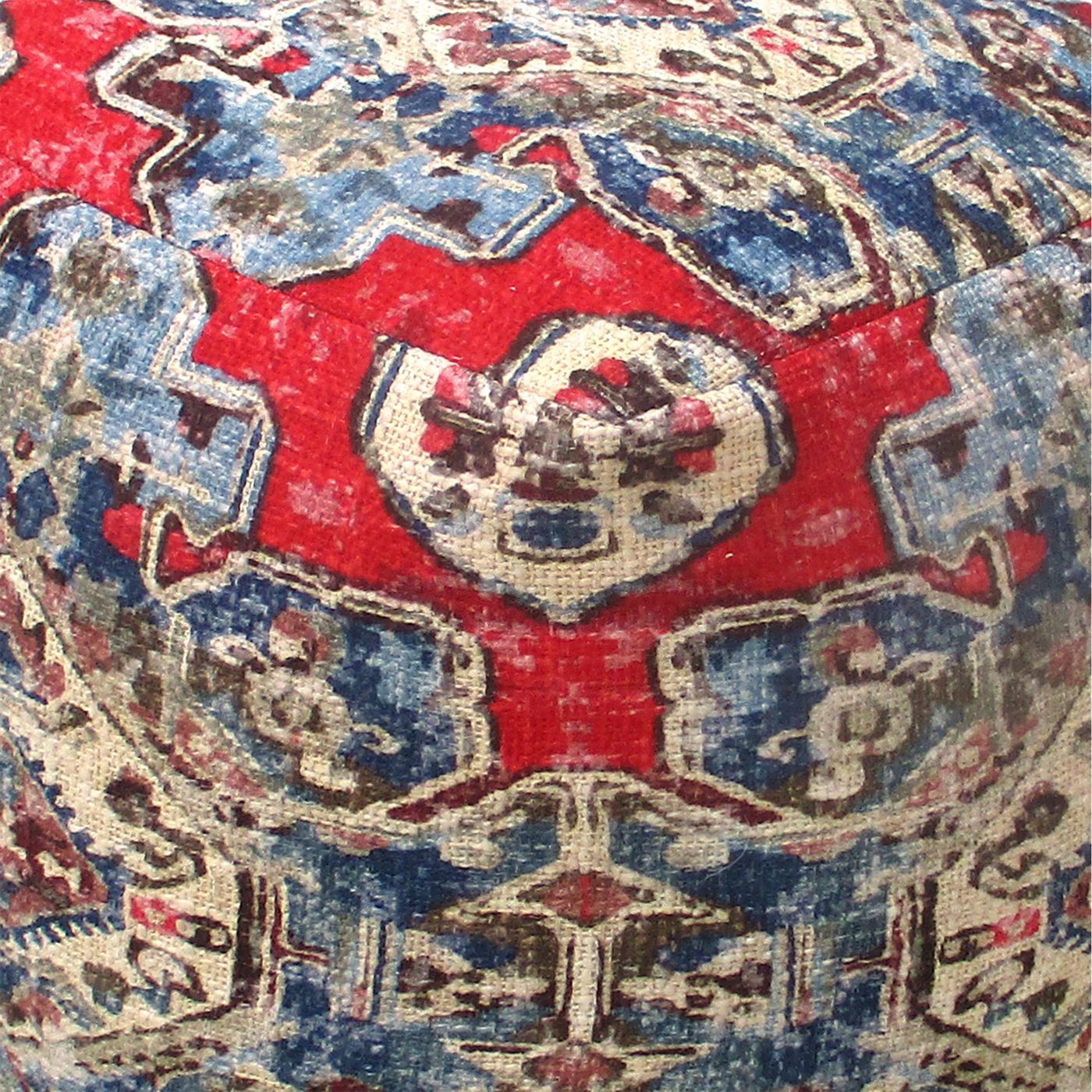 Saumur Pouf, Cotton, Multi, Hand woven, Flat Weave