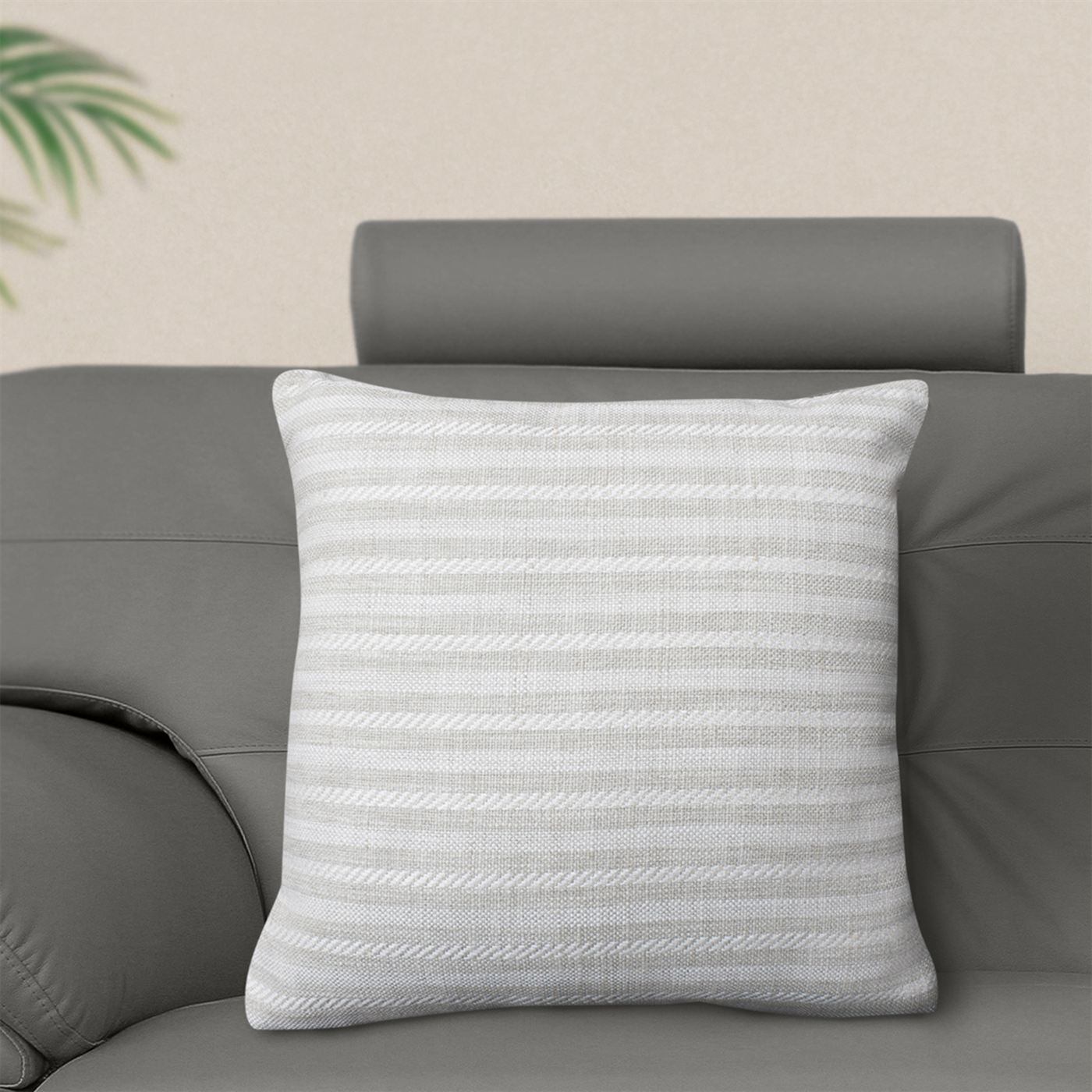 Skata Cushion, Blended Fabric, Beige, Natural White, Machine Made, Flat Weave