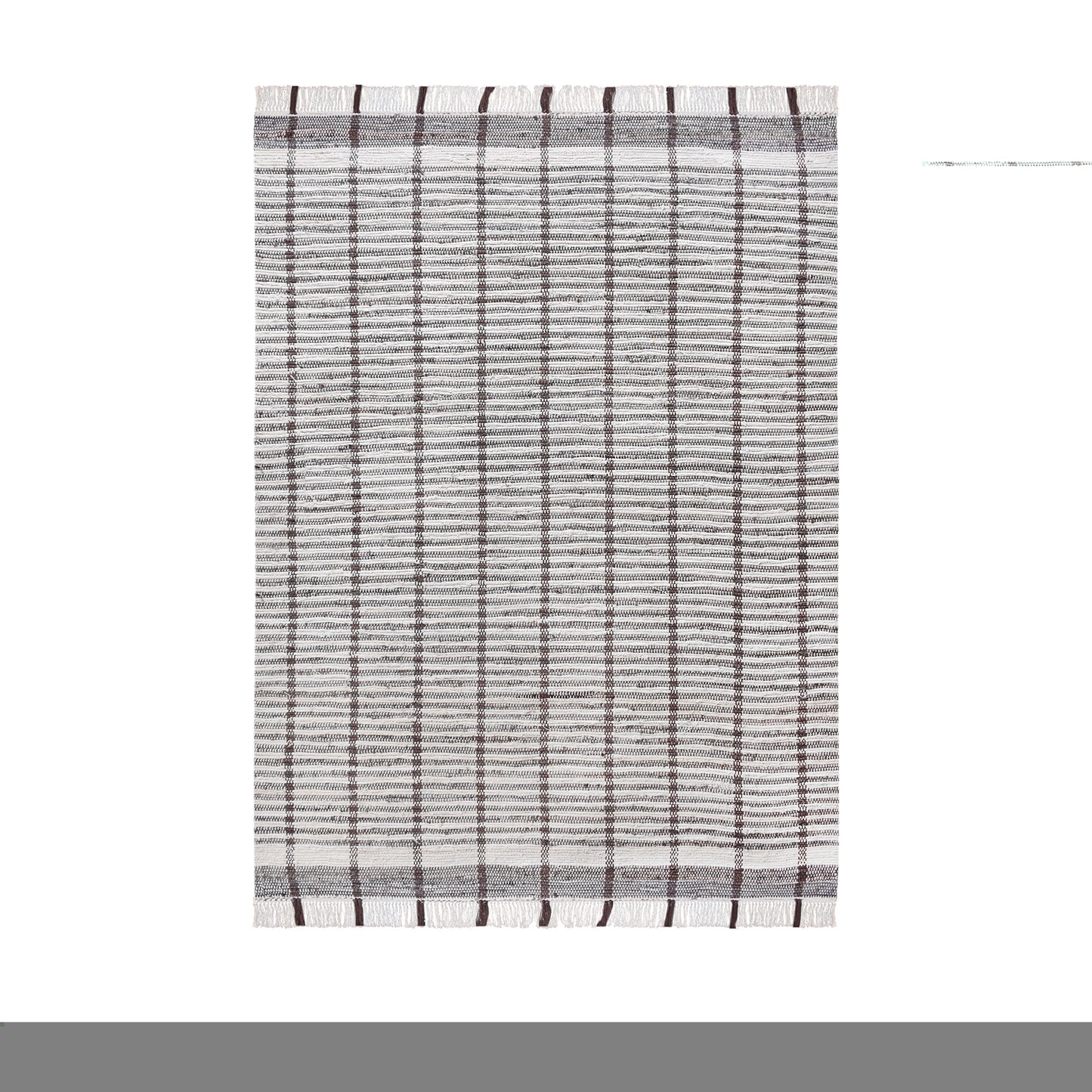 SMITHFIELD RUG - IVORY/BROWN - HAND WOVEN - COTTON DENIM