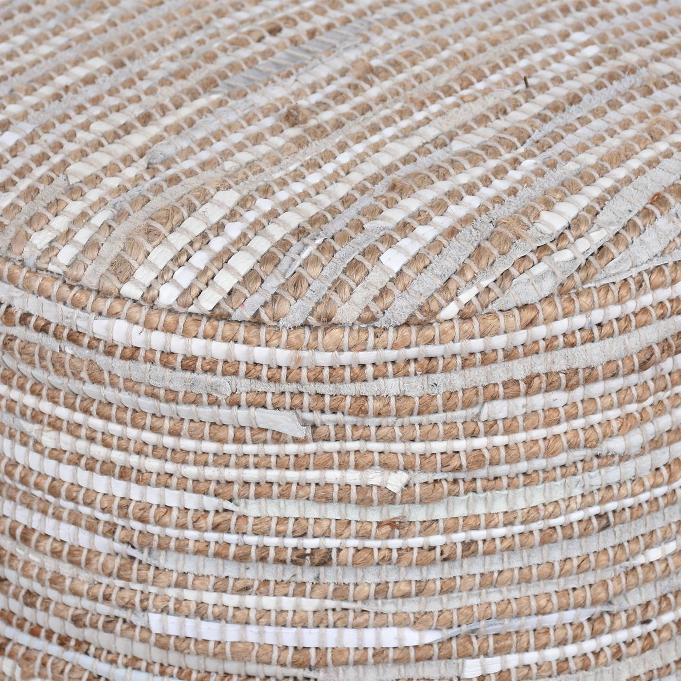 Spica Bar Stool, 40x40x70 cm, Ecru, Jute, Leather, Hand Woven, Pitloom, Flat Weave