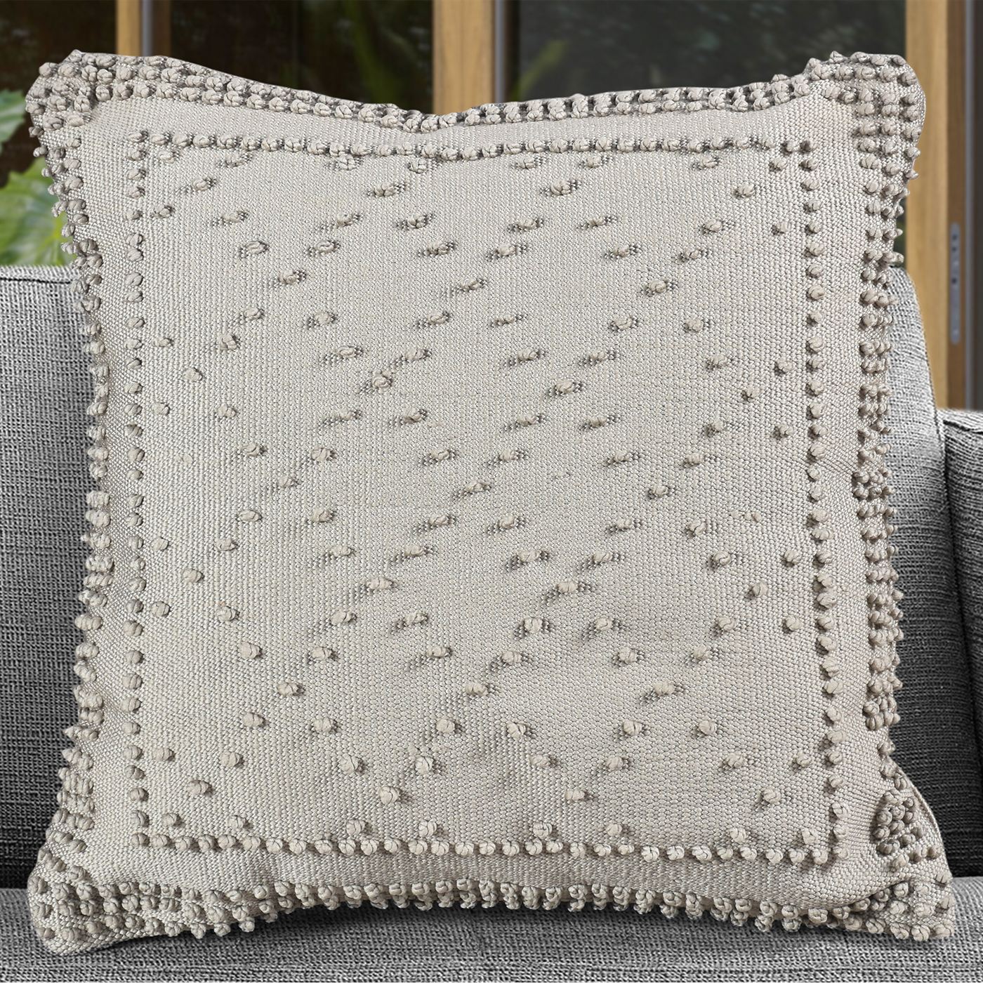 Stubbs Cushion, Micro Fiber, Grey, Pitloom, All Loop