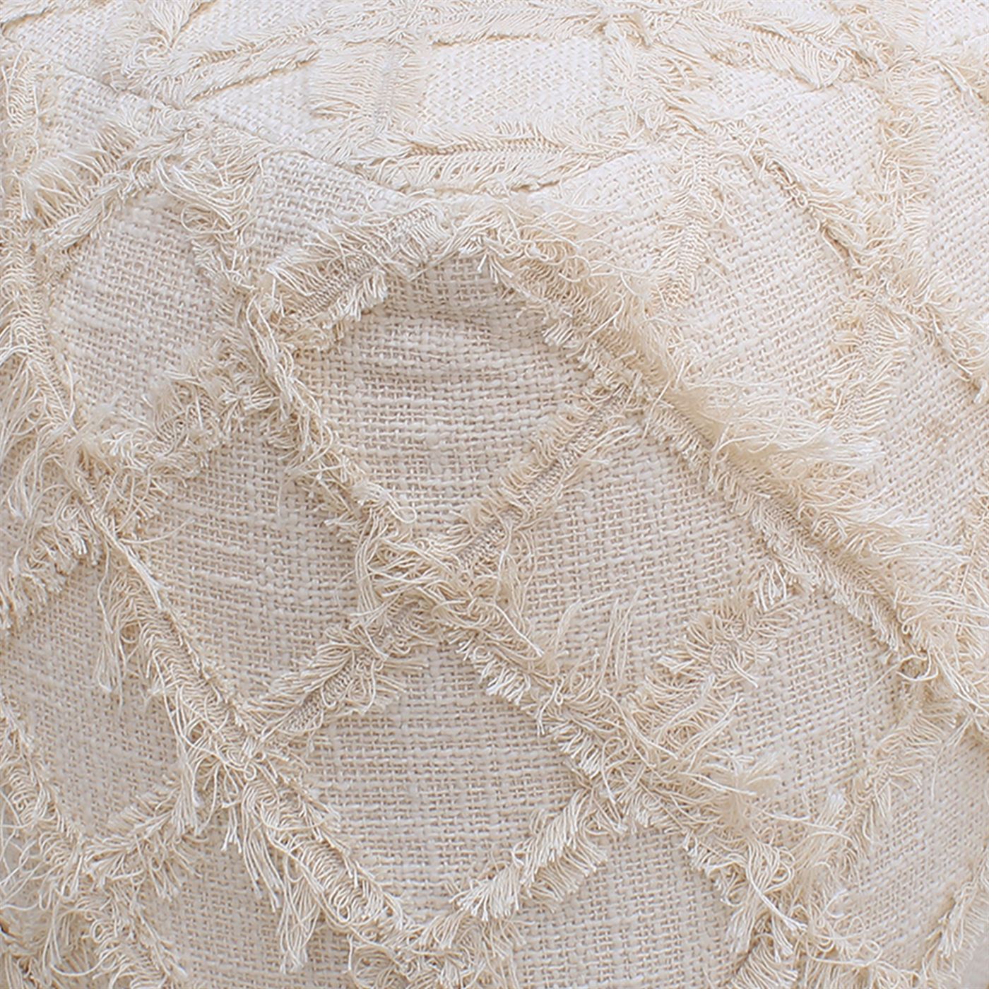 Skara Pouf, Cotton, Natural White, Hm Stitching, Flat Weave
