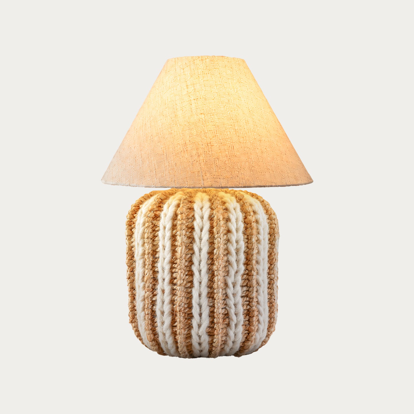 STELLOR TABLE LAMP - NATURAL/IVORY - HAND MADE - JUTE/WOOL