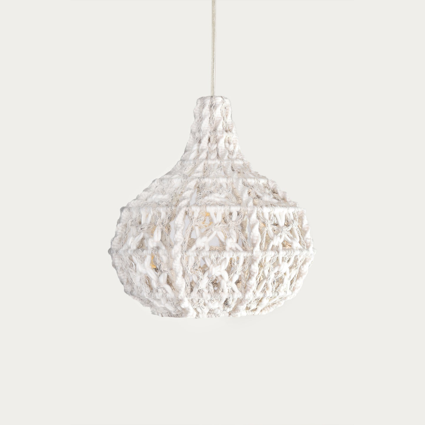 TAGUB LAMP - IVORY/GREY - HAND MADE - WOOL DORI + NZ WOOL