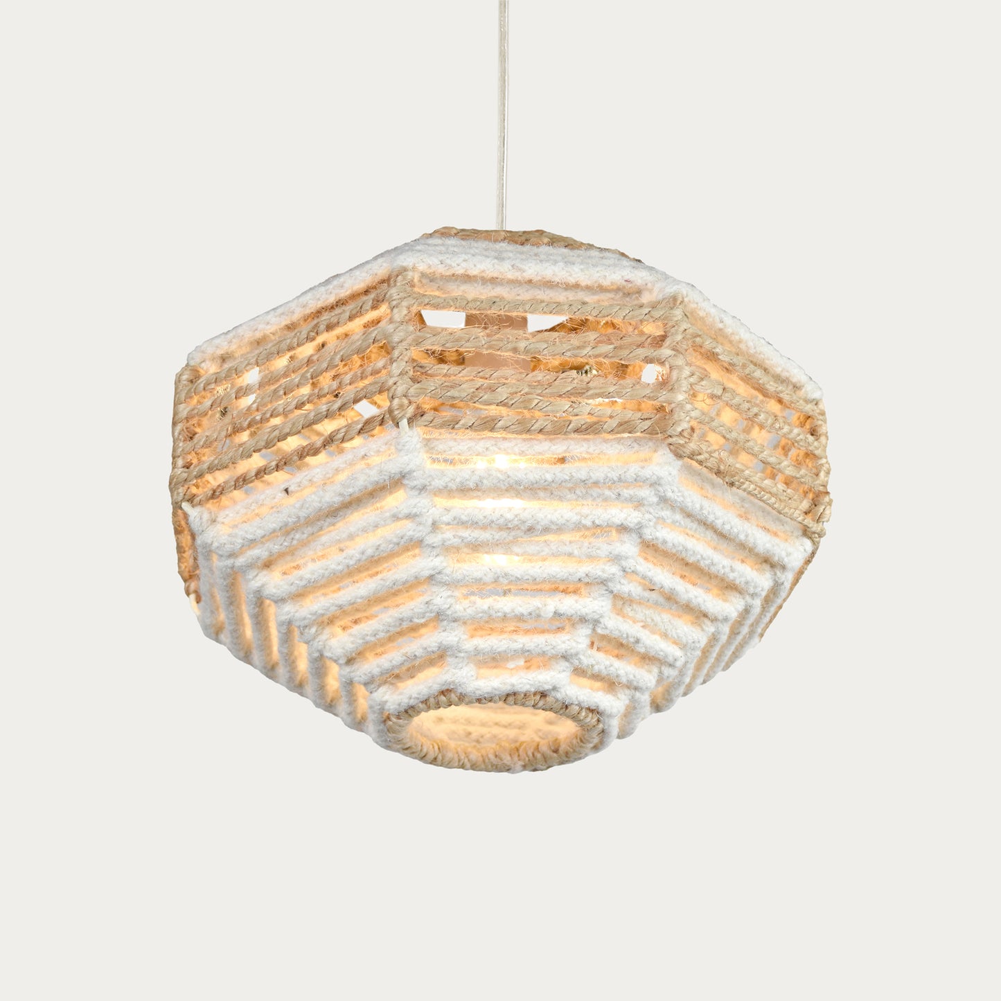 THOIR-II LAMP - IVORY/NATURAL - HAND MADE - JUTE/WOOL