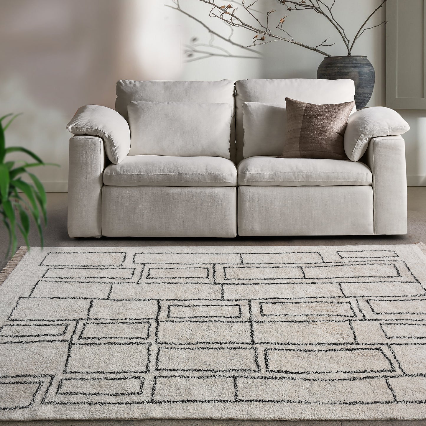 TIMOK RUG - IVORY/CHARCOAL - COTTON