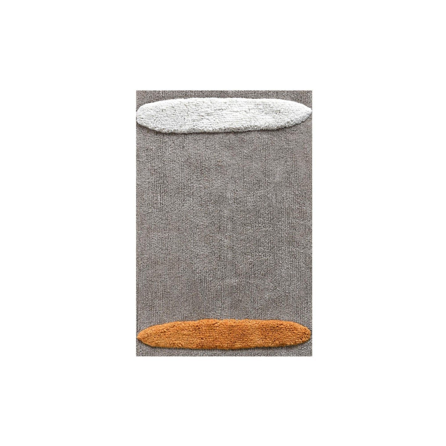 ROSSVILLE BATH RUG - GREY/IVORY/ORANGE - COTTON - TABLE TUFTED