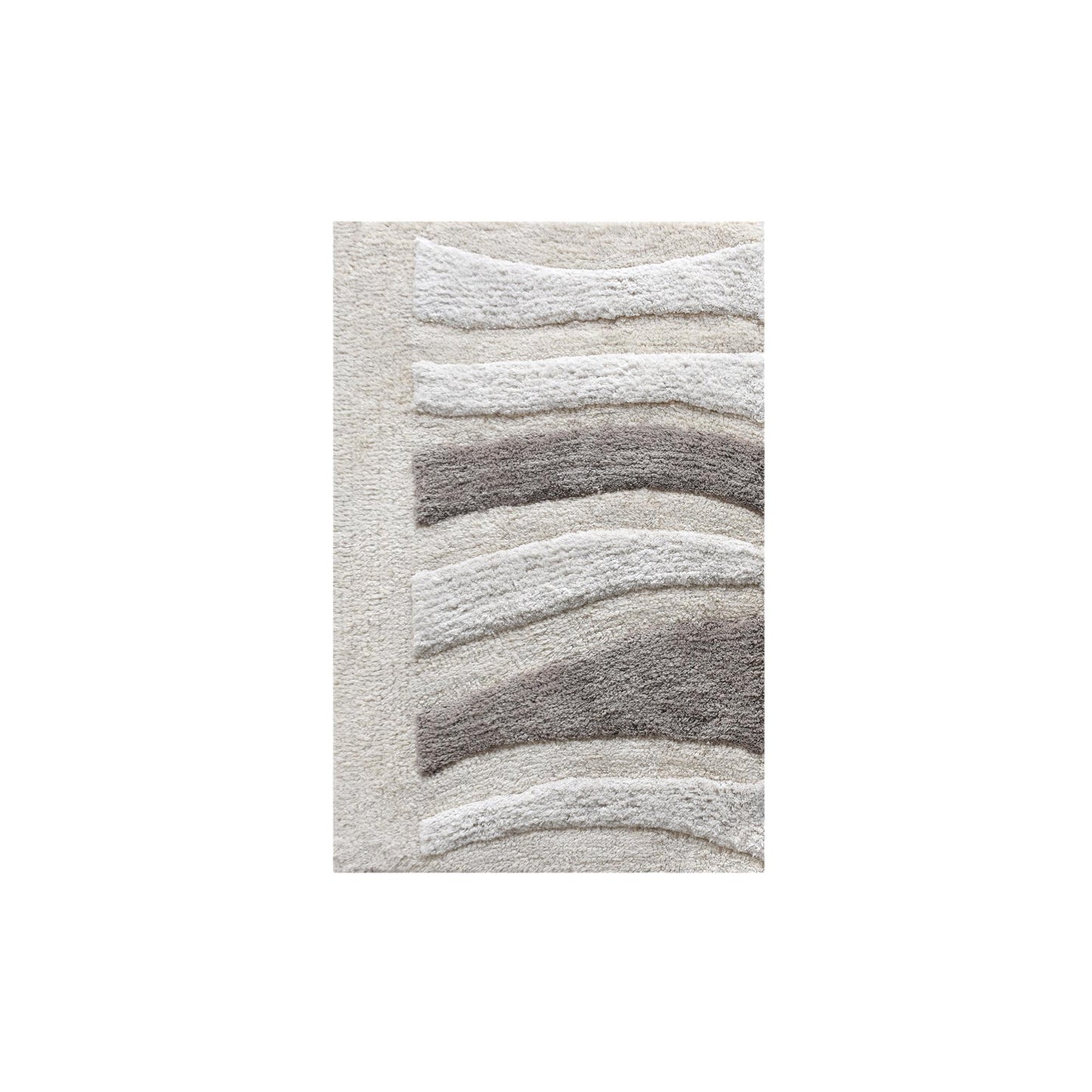 TEBOTHO BATH RUG - IVORY/GREY - COTTON - TABLE TUFTED