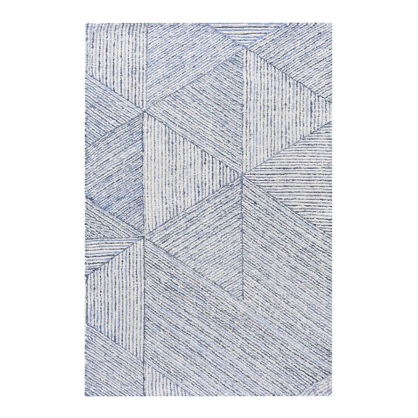 Area Rug, Bedroom Rug, Living Room Rug, Living Area Rug, Indian Rug, Office Carpet, Office Rug, Shop Rug Online, Denim, Wool, Natural White, Blue, Hand woven, Cut And Loop, Modern