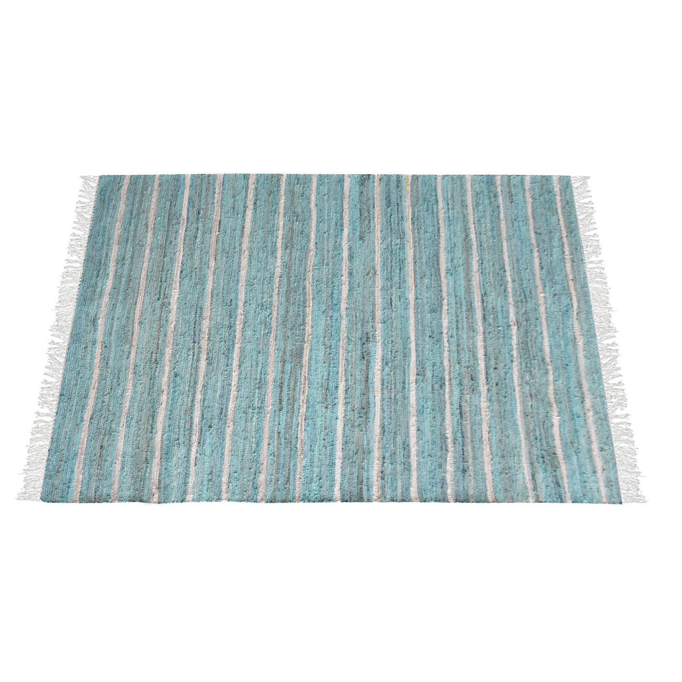 Area Rug, Bedroom Rug, Living Room Rug, Living Area Rug, Indian Rug, Office Carpet, Office Rug, Shop Rug Online,  Recycled Fabric, Aqua, Pitloom, Flat Weave, Stripes