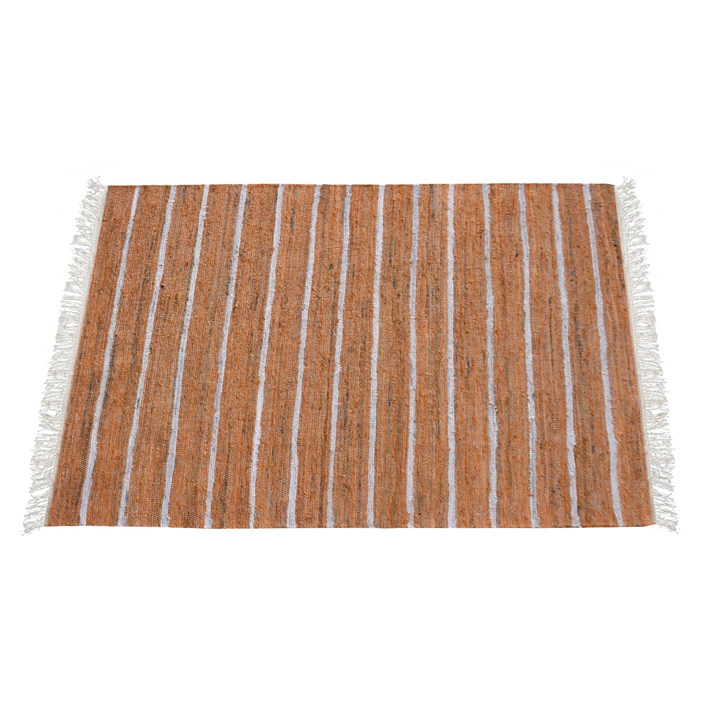 Area Rug, Bedroom Rug, Living Room Rug, Living Area Rug, Indian Rug, Office Carpet, Office Rug, Shop Rug Online,  Recycled Fabric, Orange, Pitloom, Flat Weave, Stripes