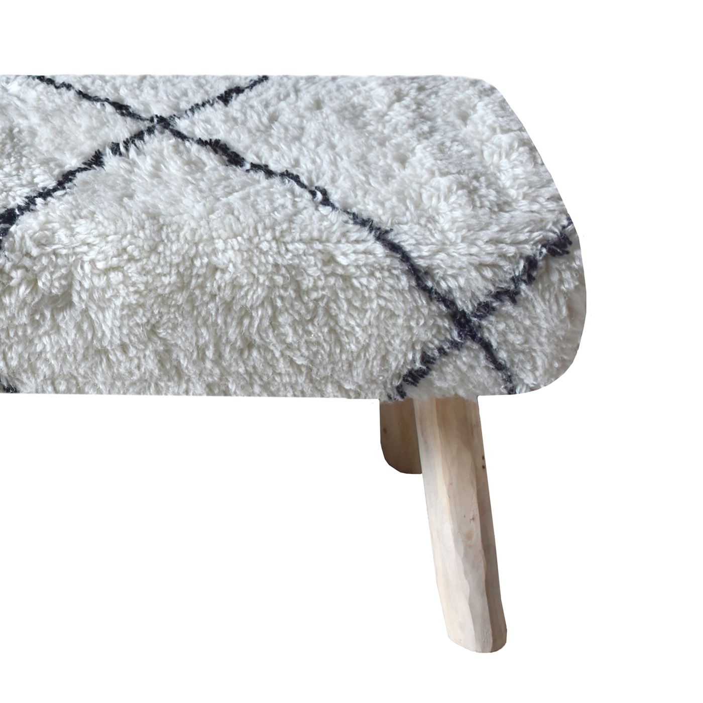 Walmer Bench, Nz Wool, Natural White, Charcoal, BM FN / ALL CUT
