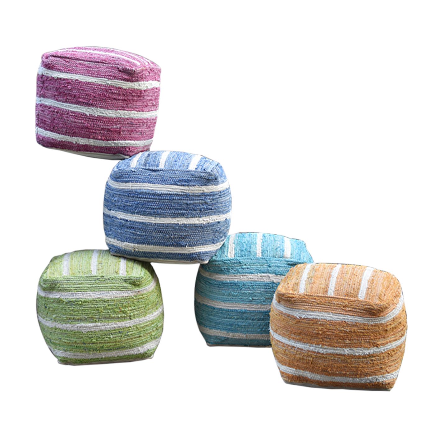 Wanton Pouf, Cotton, Pitloom, Flat Weave 