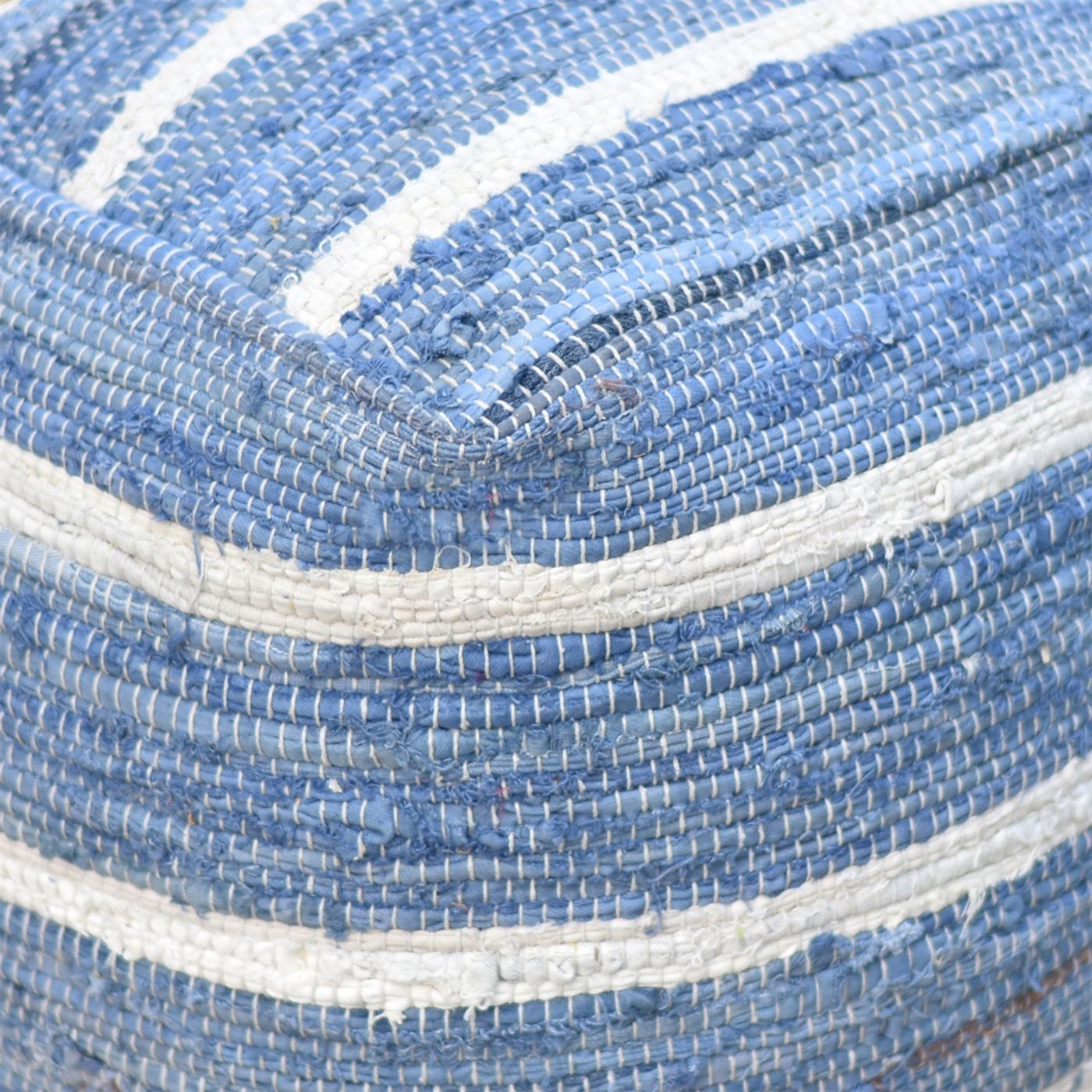 Wanton Pouf, Cotton, Blue, Pitloom, Flat Weave 