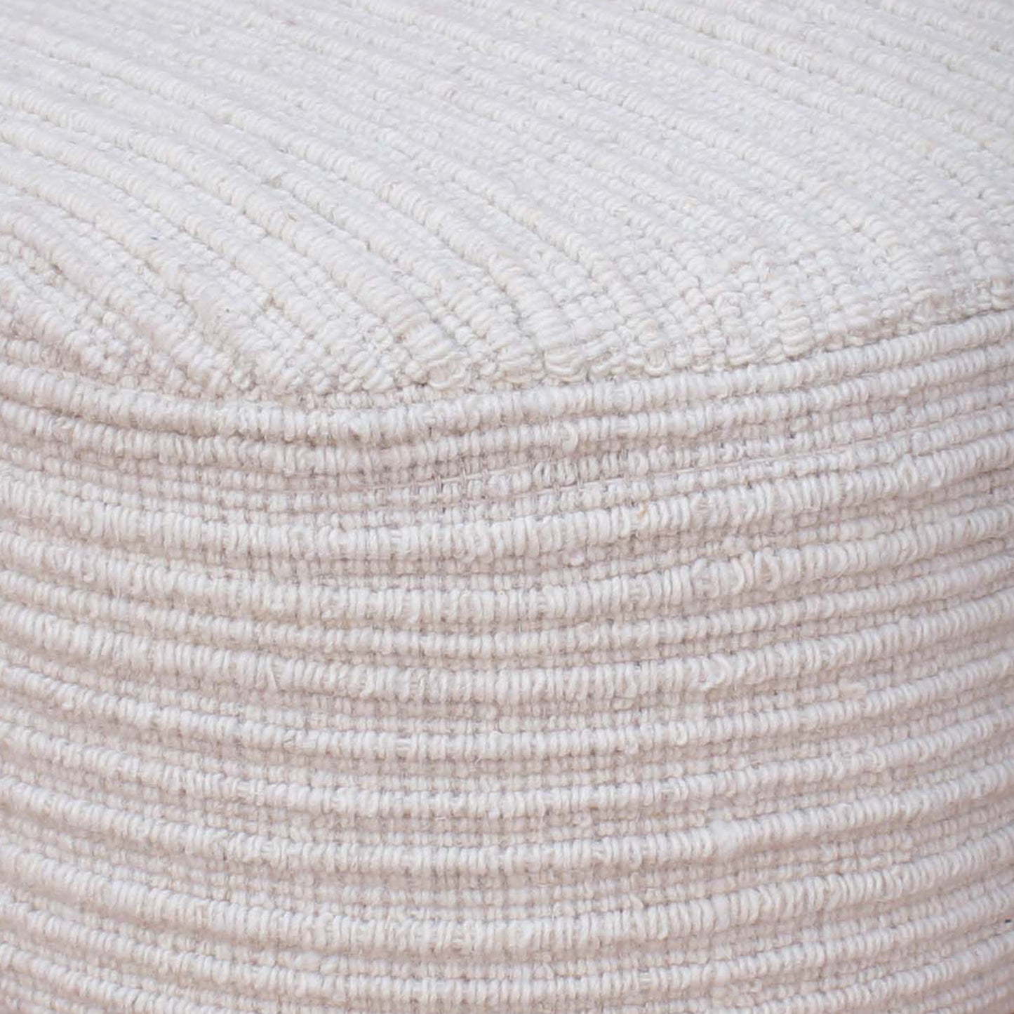 WILCOX-II ROUND STOOL - WOOL - HANDWOVEN - IVORY