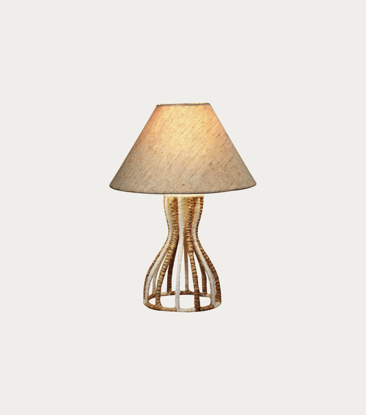 WOODARA LAMP - NATURAL/IVORY - HAND MADE - JUTE/WOOL