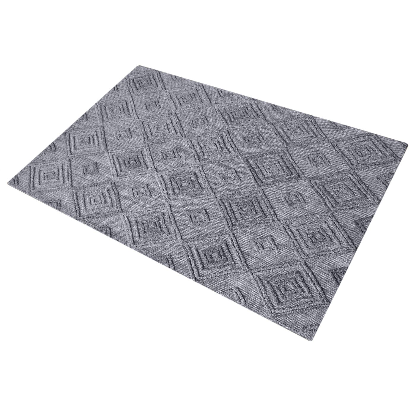 Area Rug, Bedroom Rug, Living Room Rug, Living Area Rug, Indian Rug, Office Carpet, Office Rug, Shop Rug Online, Wool, Grey, Hand woven, All Loop, Geometrical