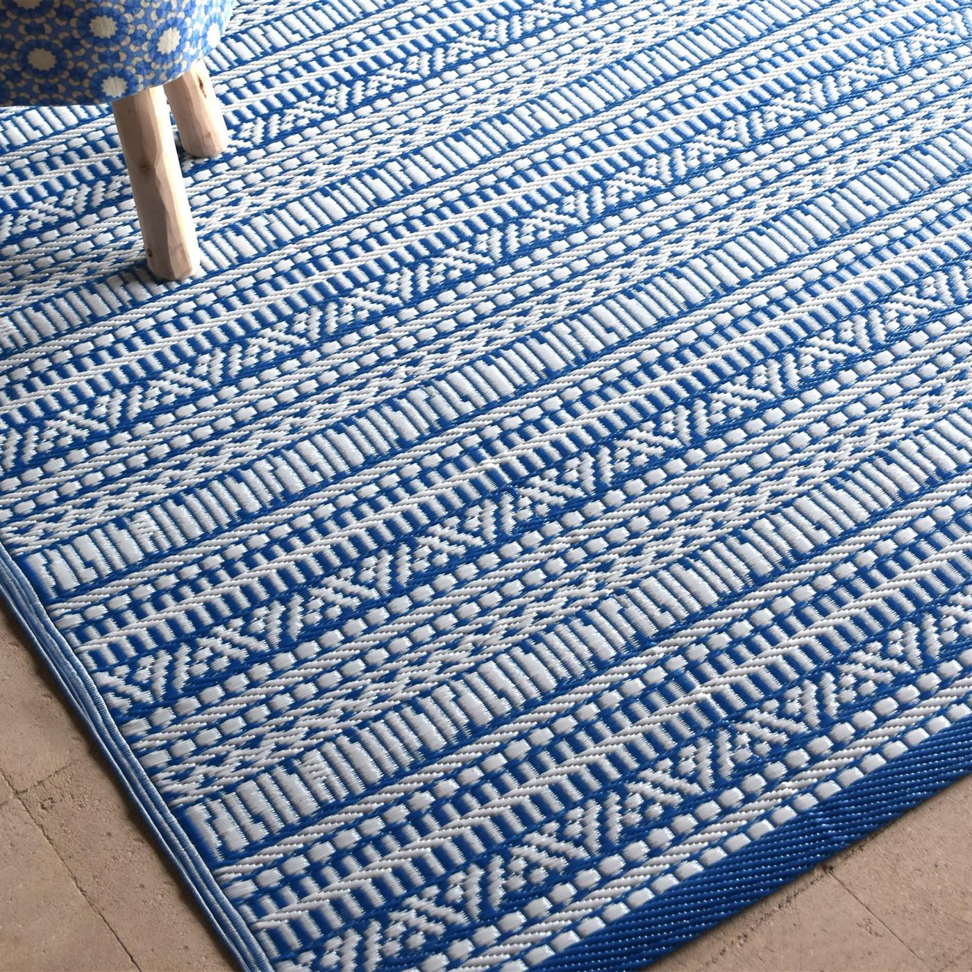 Area Rug, Bedroom Rug, Living Room Rug, Living Area Rug, Indian Rug, Office Carpet, Office Rug, Shop Rug Online, Polypropylene, Natural White, Blue, , striped 