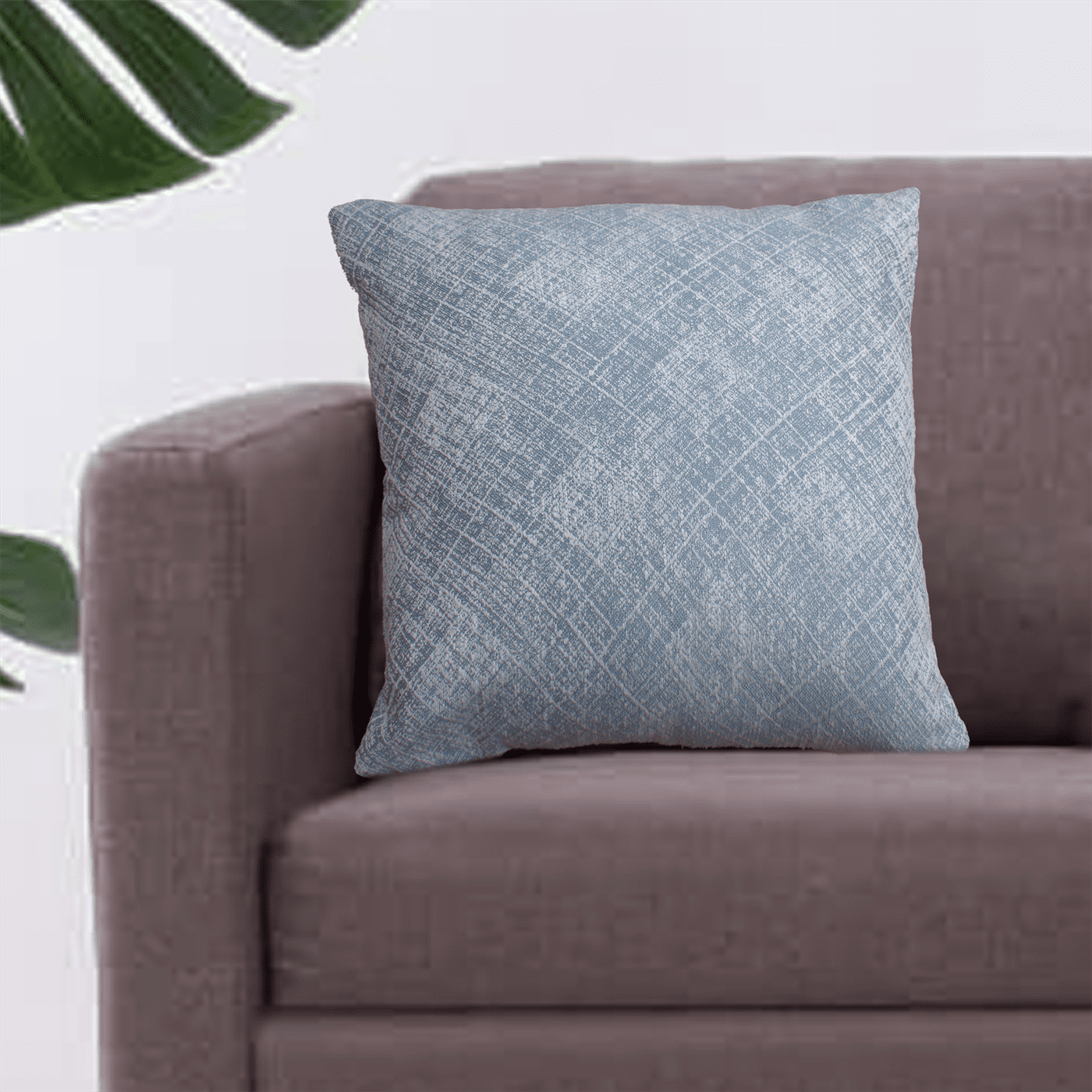 Gradesh - Ii Cushion, Blended Fabric, Blue, Natural White, Machine Made, Flat Weave