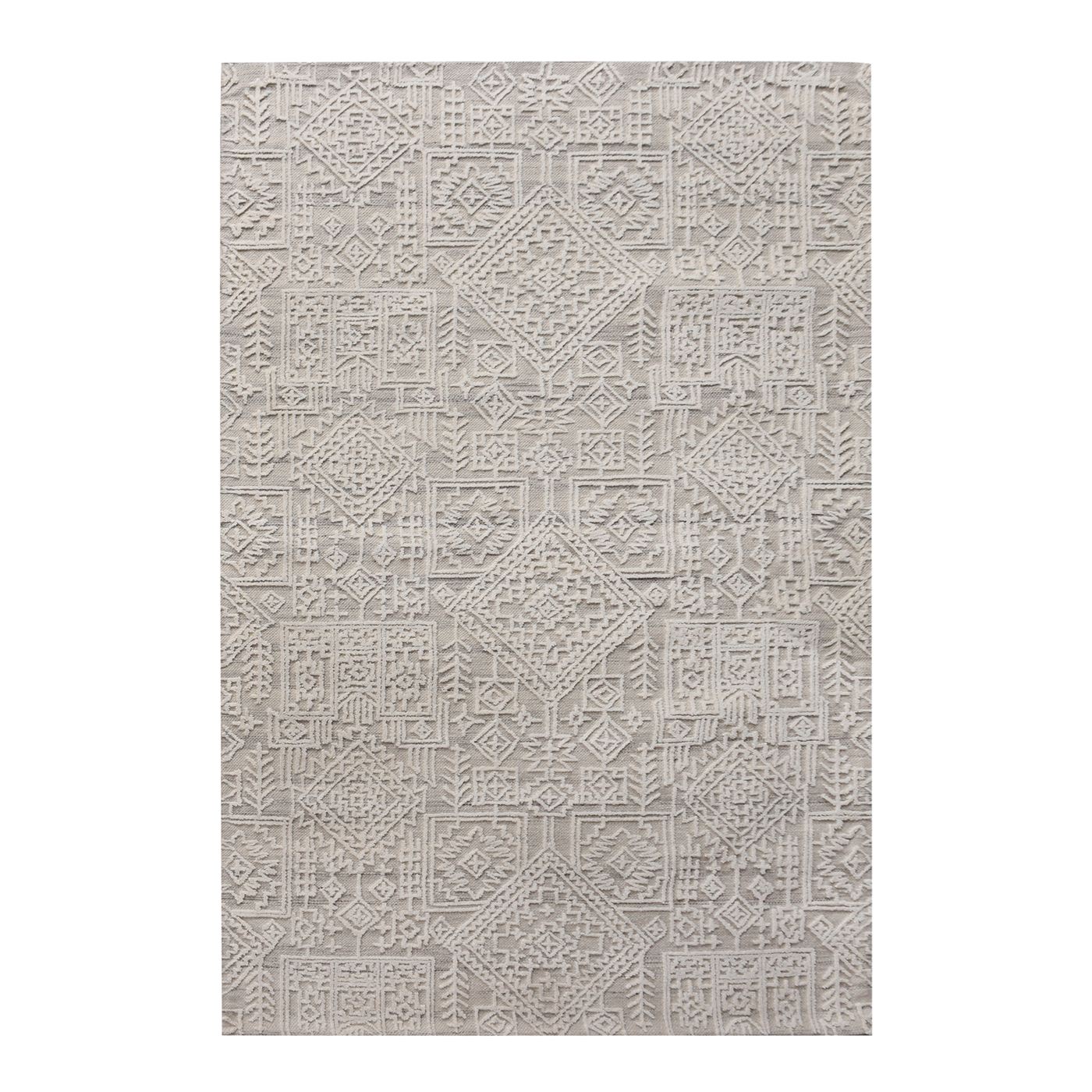 Area Rug, Bedroom Rug, Living Room Rug, Living Area Rug, Indian Rug, Office Carpet, Office Rug, Shop Rug Online, Wool Polyester Blend, Grey, Natural White, Pitloom, All Loop , traditional